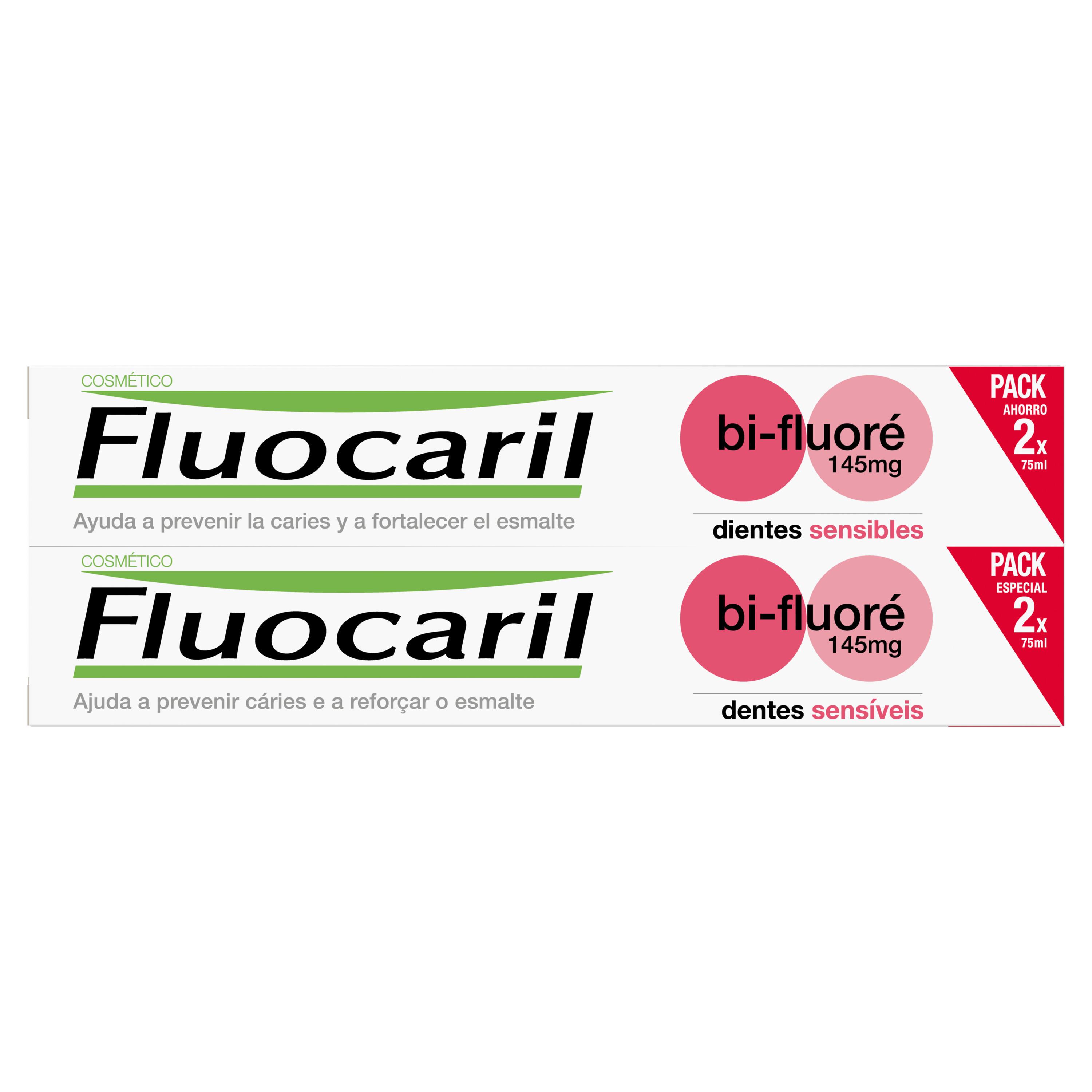 Voir la diapositive 2 : FLUOCARIL Dentifrice bi-fluoré dents sensibles 2x75ml