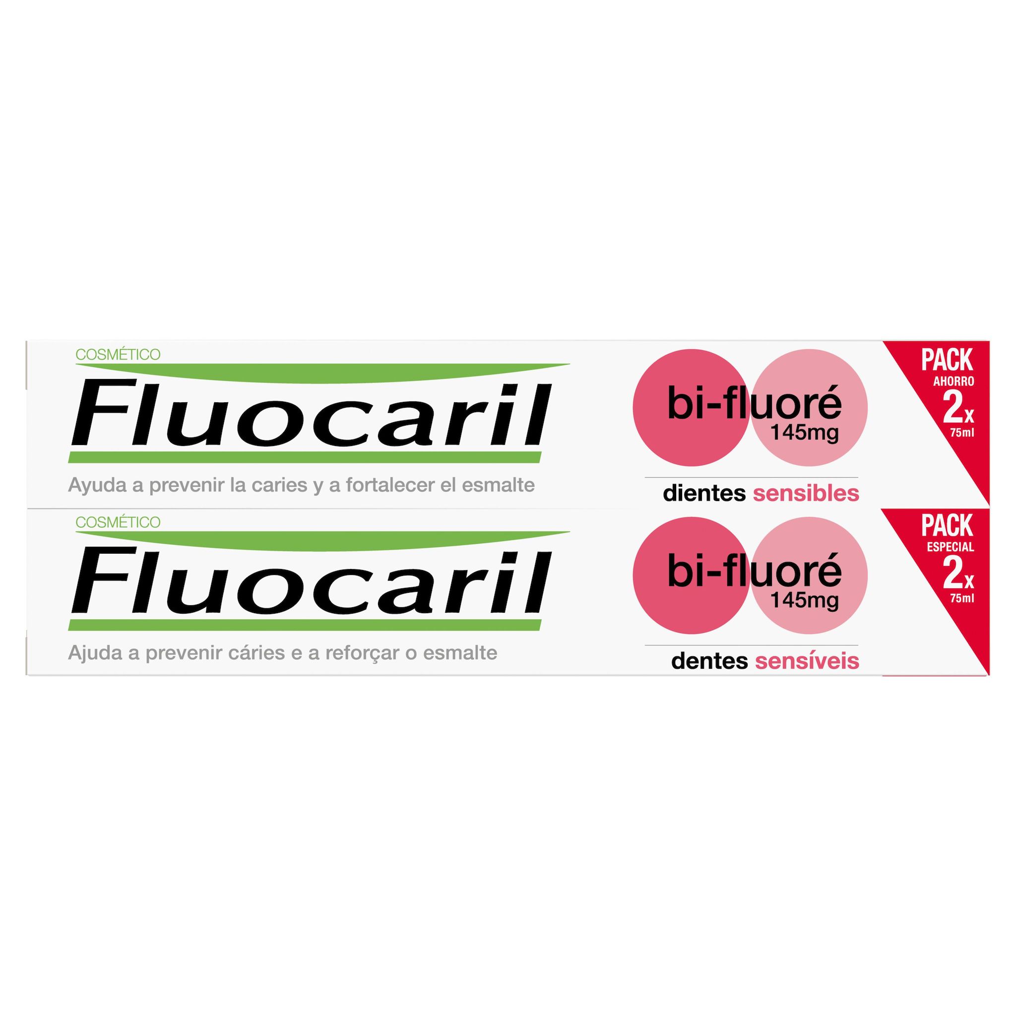 Voir la diapositive 2 : FLUOCARIL Dentifrice bi-fluoré dents sensibles 2x75ml