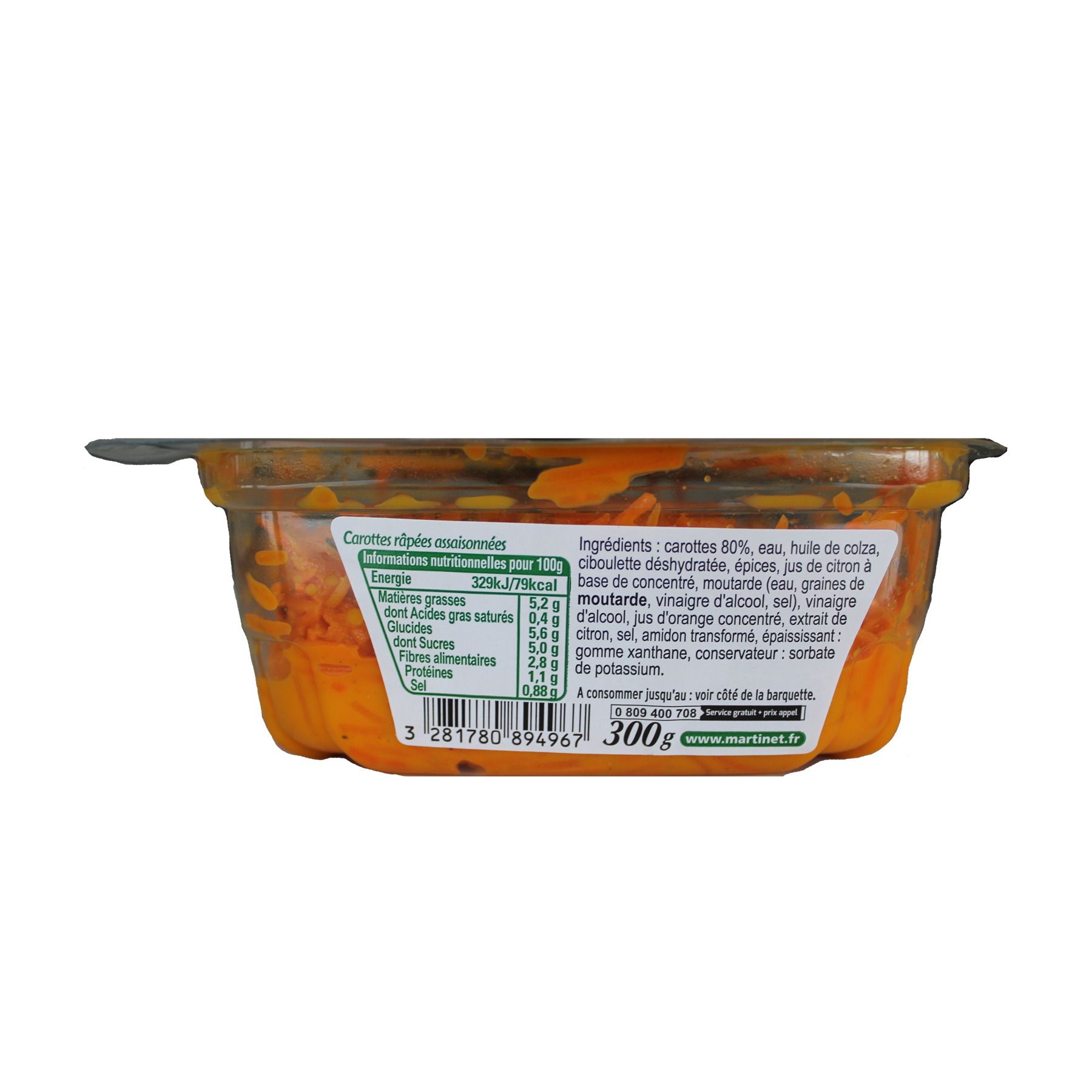 Voir la diapositive 2 : PIERRE MARTINET Carottes râpées à la ciboulette 300g
