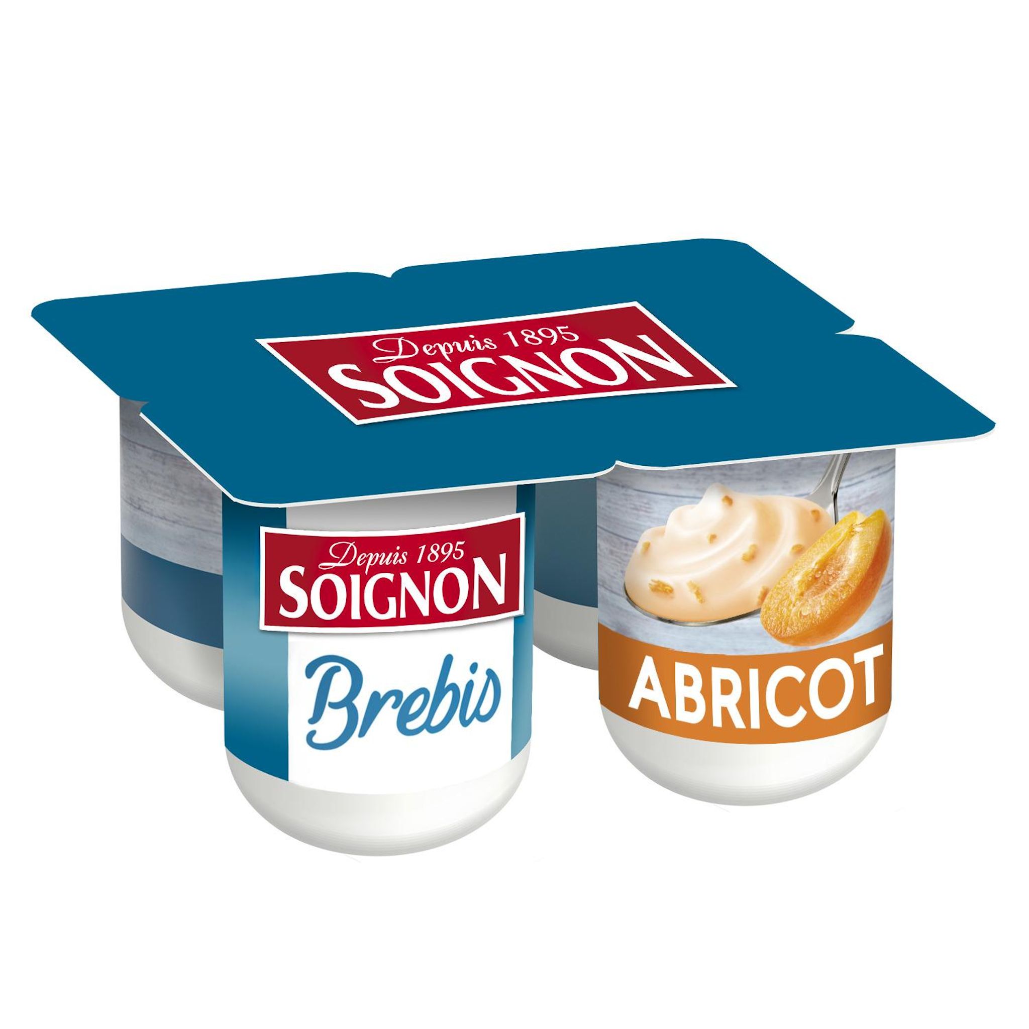 Voir la diapositive 2 : SOIGNON Yaourt aromatisé abricot au lait de brebis 4x110g