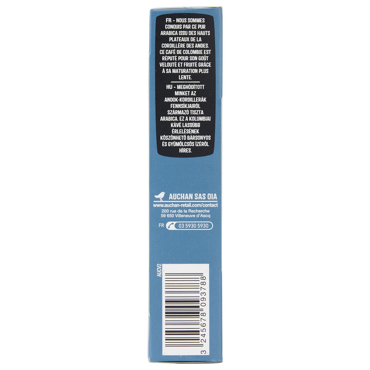 AUCHAN Capsules de café pur arabica Colombie intensité 8 compatibles Nespresso 10 capsules 52g