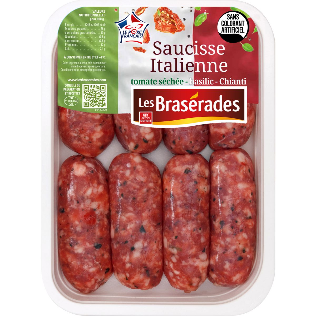 LES BRASERADES Saucisse Italienne tomate séchée basilic chianti 320g