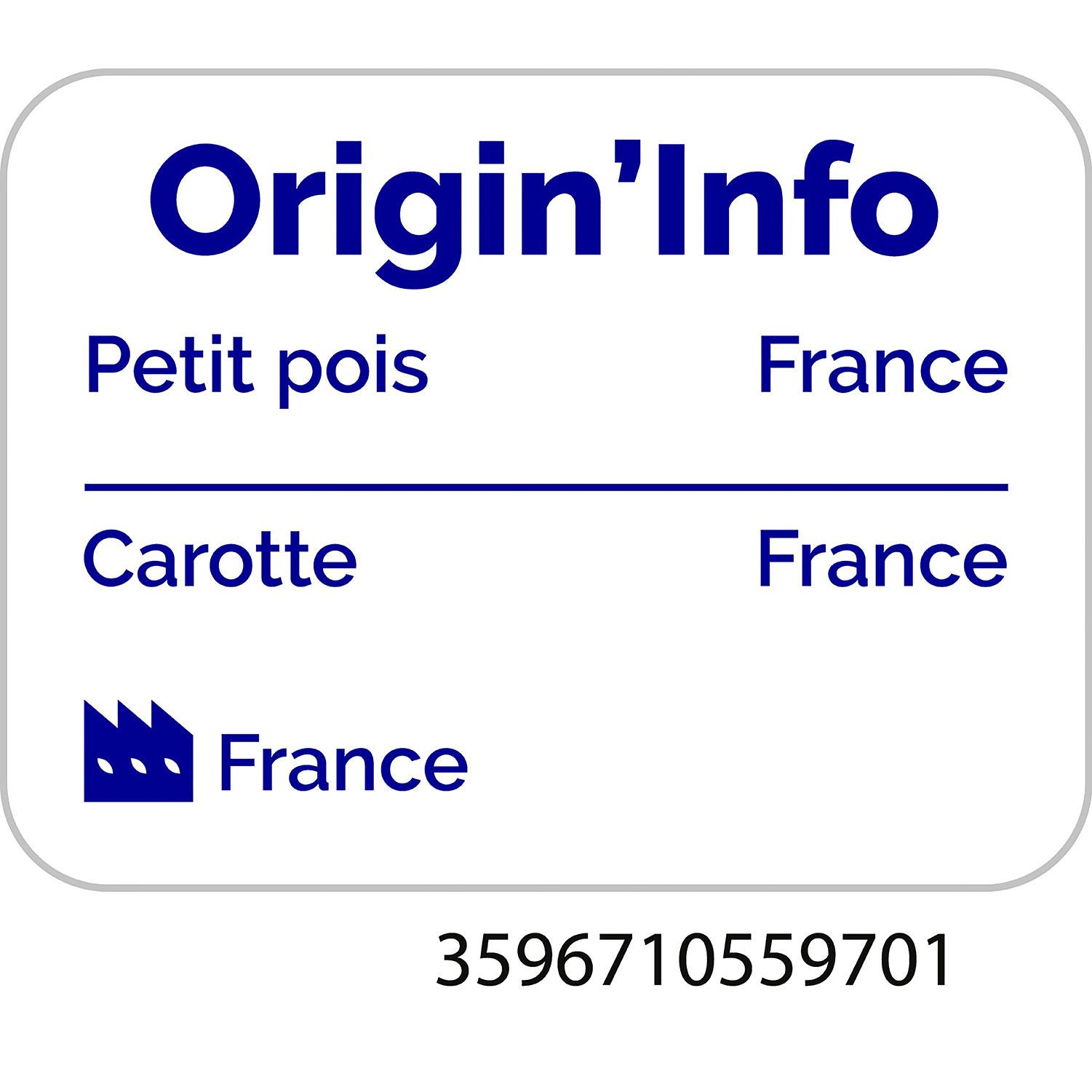 Voir la diapositive 2 : AUCHAN Petits pois carottes vapeur 265g