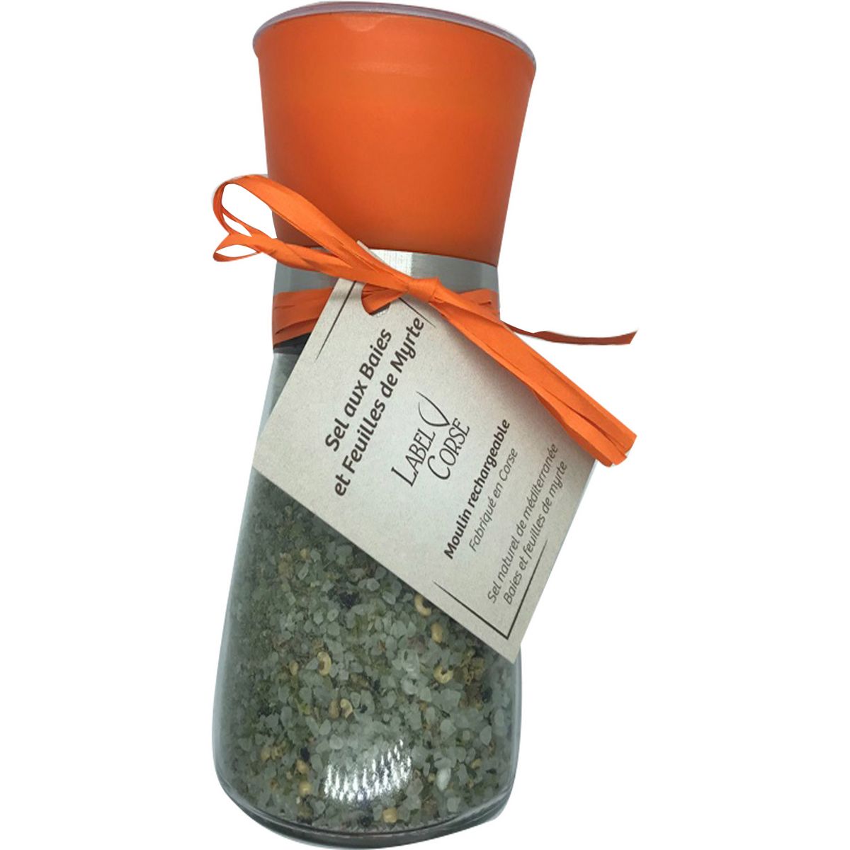 LABEL CORSE Sel aux baies et feuilles de myrte moulin rechargeable 160g