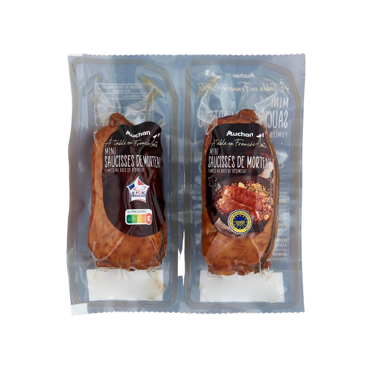 AUCHAN TERROIR Mini saucisses de Morteau IGP fumées 2 pièces 240g