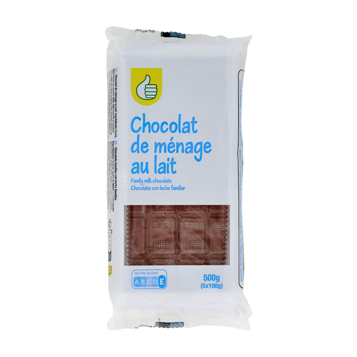 POUCE Tablette de chocolat au lait 5 pièces 5x100g