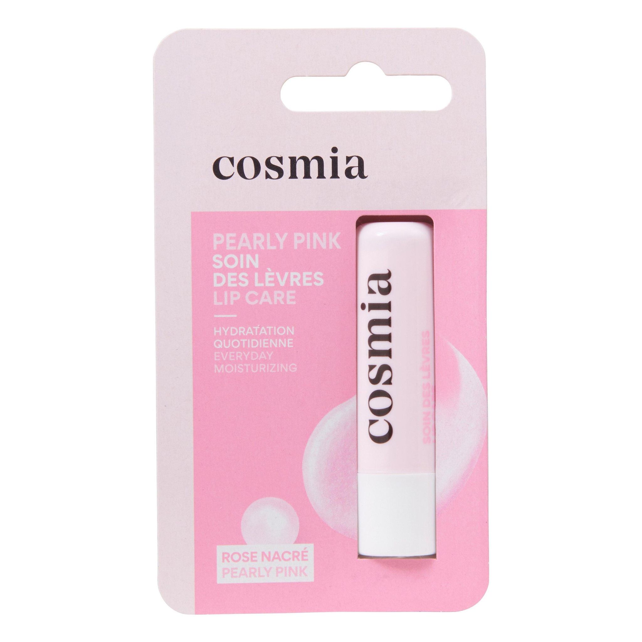 Voir la diapositive 3 : COSMIA Stick lèvres soin rose nacré 1 stick