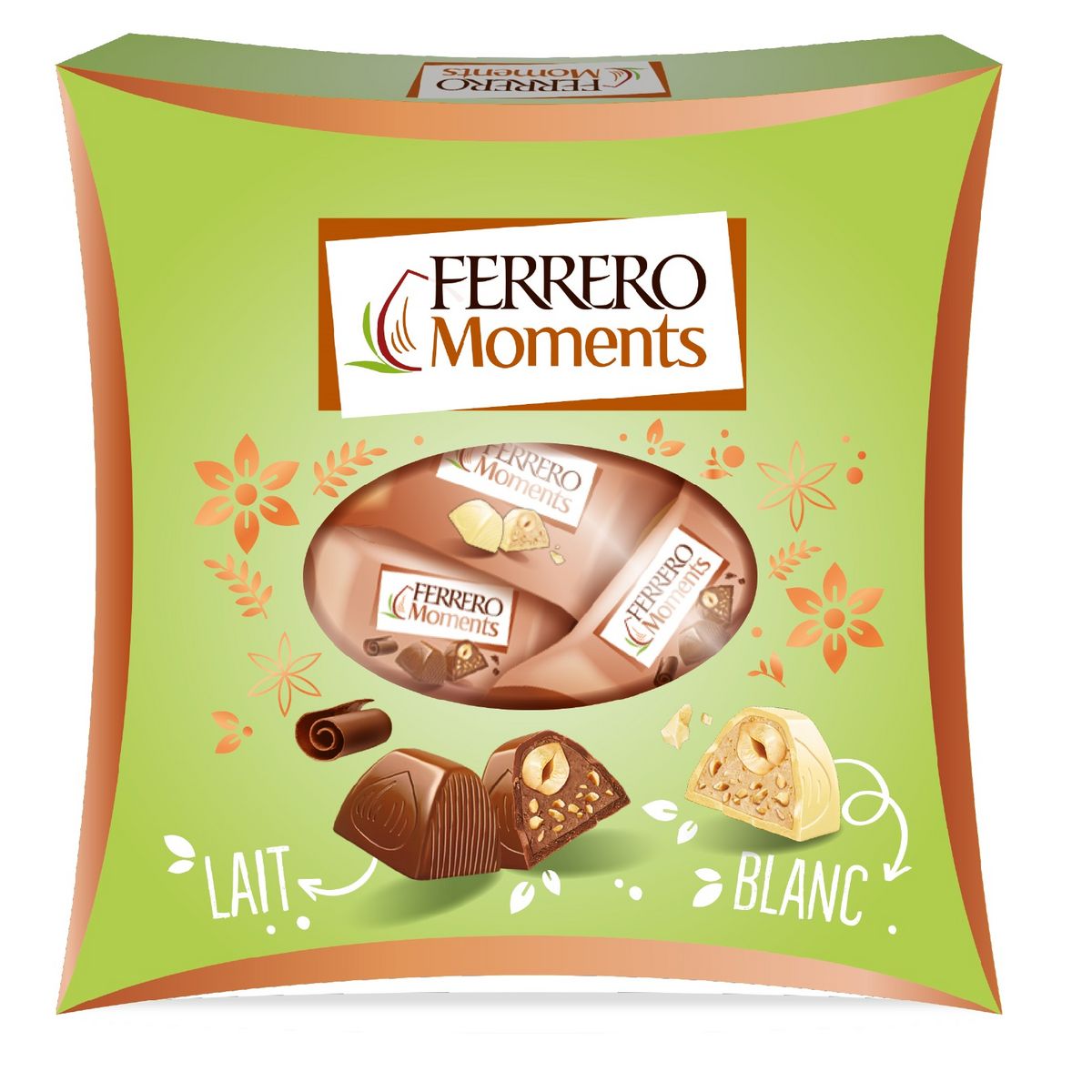 FERRERO Moments Assortiment de chocolats au lait et blanc 21 pièces  186g