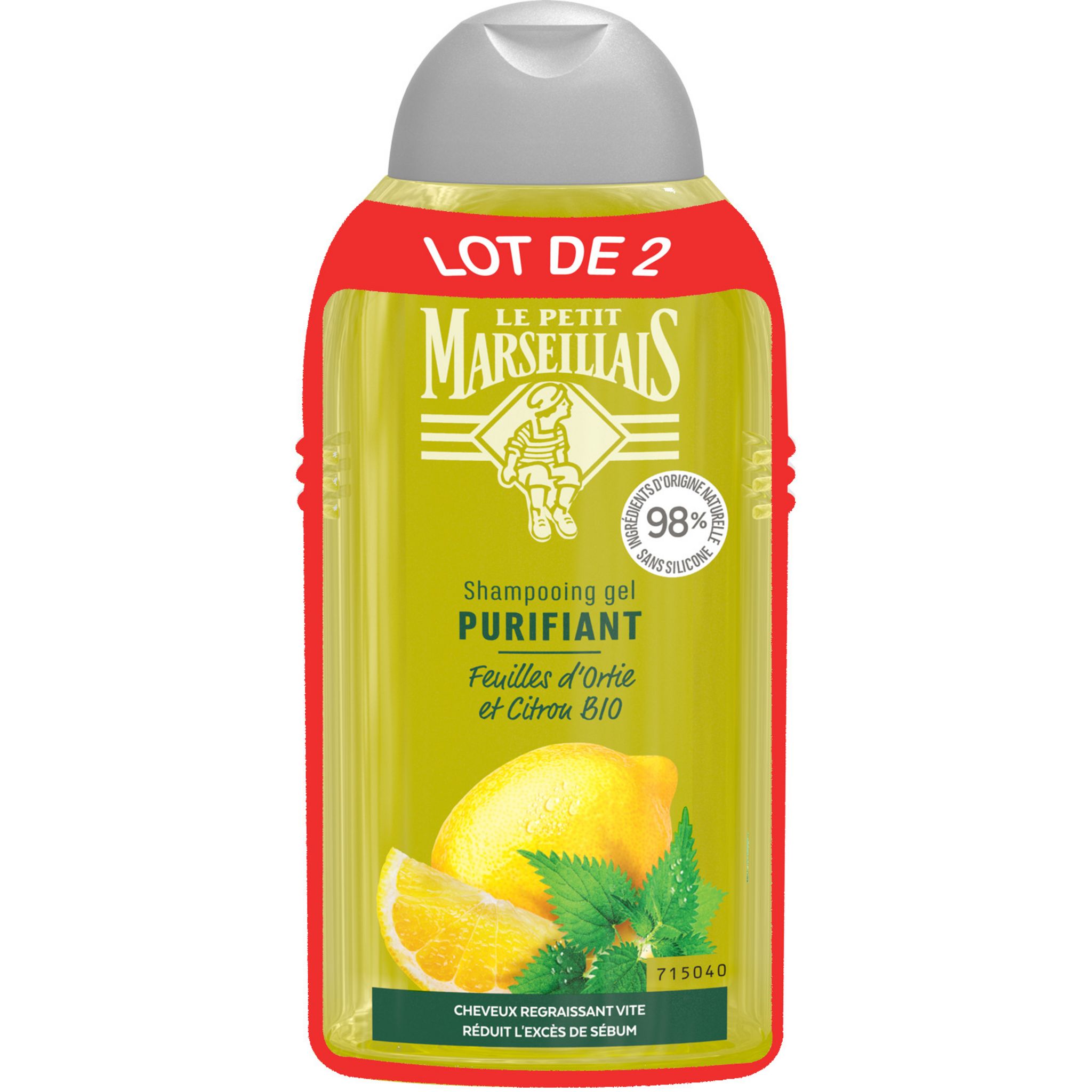 Le Petit Marseillais LE PETIT MARSEILLAIS Shampoing gel purifiant feuilles d'ortie et citron bio