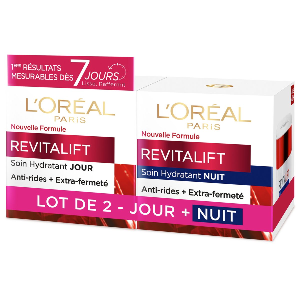 L OREAL Revitalift Soin jour et nuit hydratant anti-rides + extra-fermeté 2x50ml