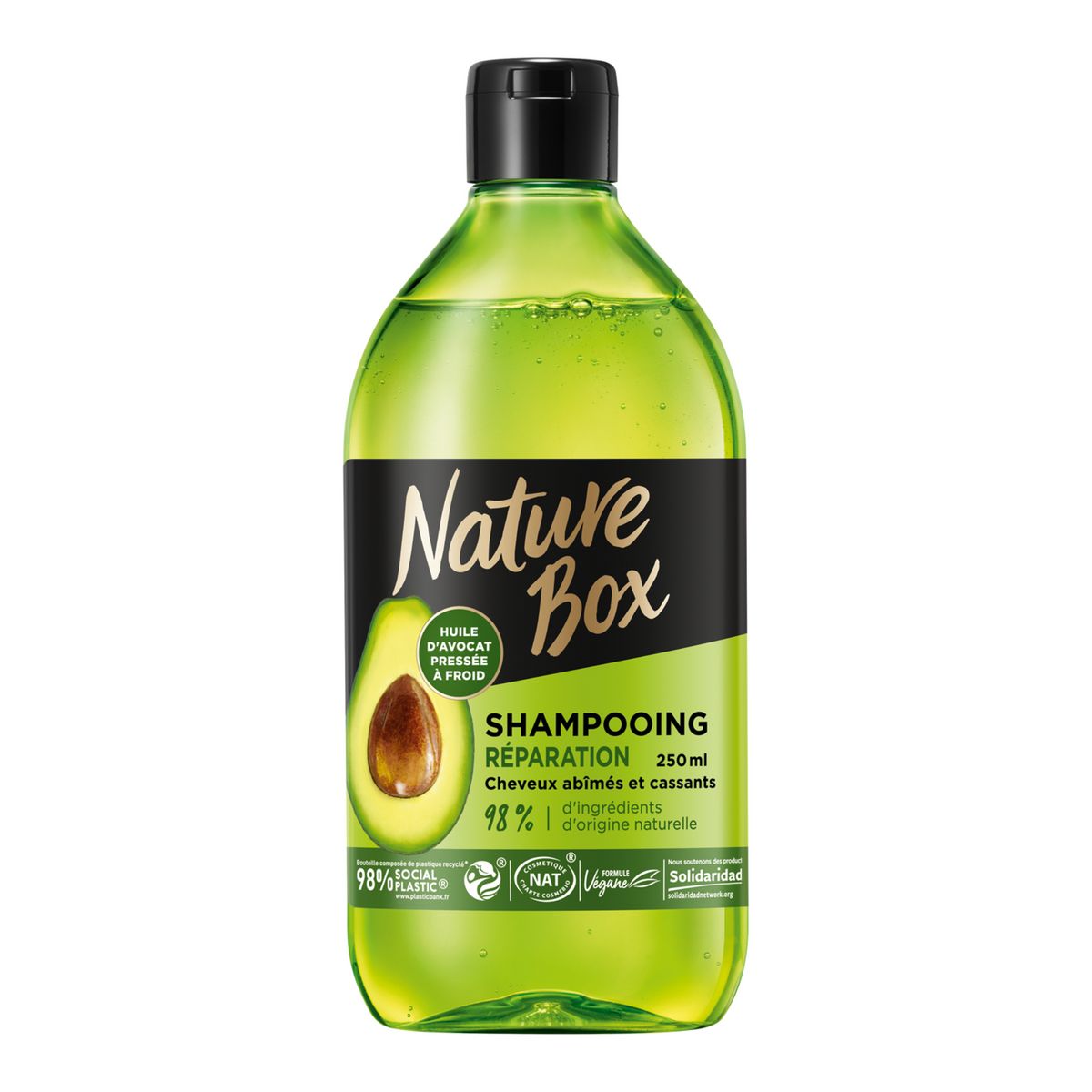 NATURE BOX Shampooing réparation à l'huile d'avocat cheveux abîmés et cassants 250ml