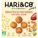 HARI&CO Boulettes de pois chiches à la patate douce et au curcuma bio 2 portions 180g