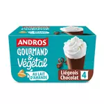 ANDROS Gourmand & Végétal Liégeois au lait d'amande au chocolat 4x90g