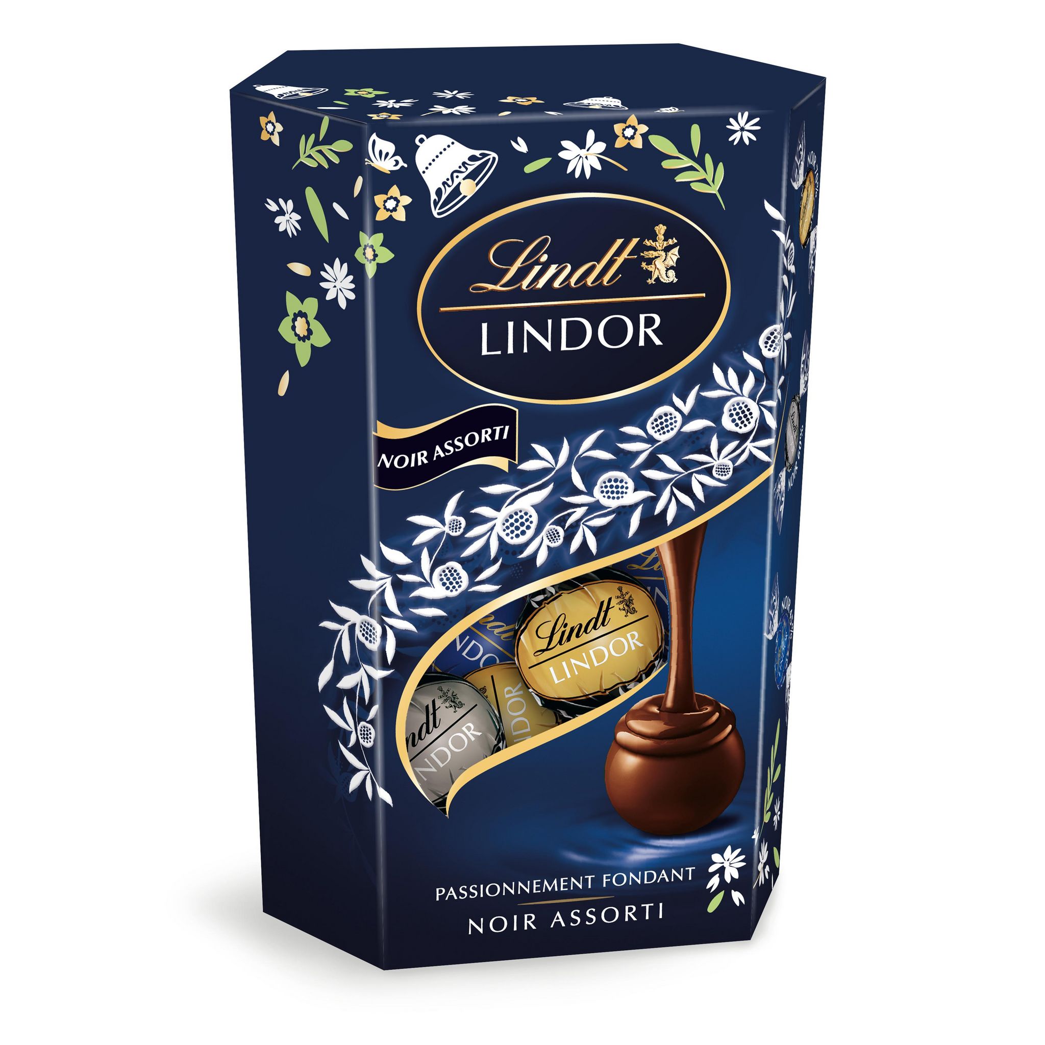 LINDT Lindor Assortiment de bouchées de chocolat noir fourré d'un suprême fondant 200g
