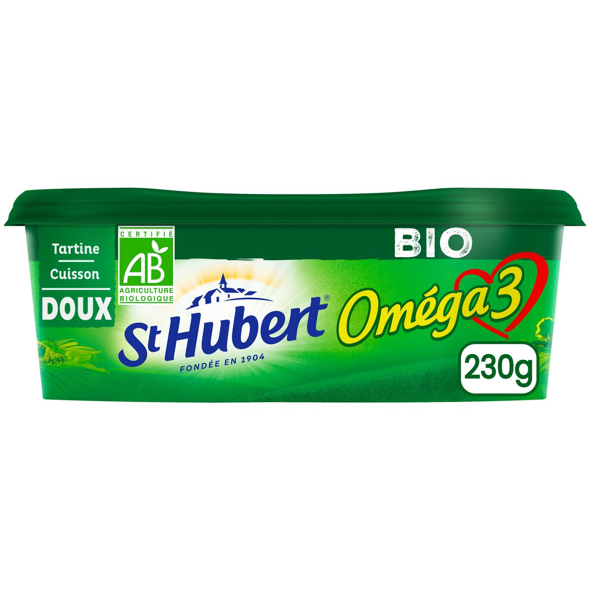 ST HUBERT Margarine bio oméga 3 sans huile de palme doux 230g