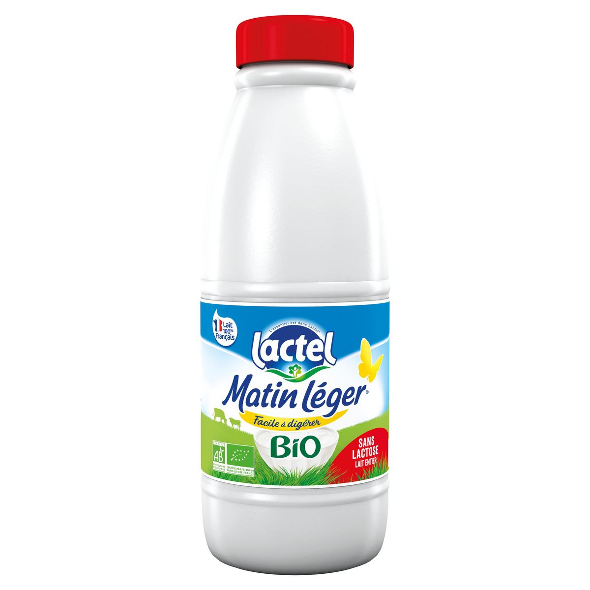 LACTEL Matin léger Lait facile à digérer sans lactose bio 1l