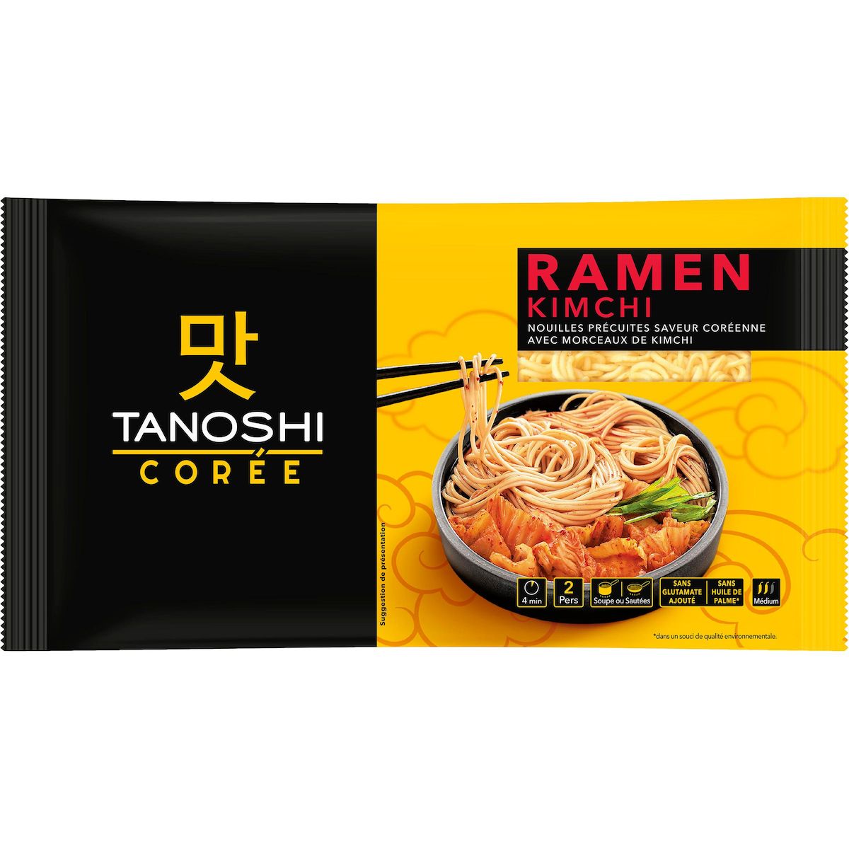TANOSHI Ramen nouilles asiatiques précuites saveur kimchi 360g