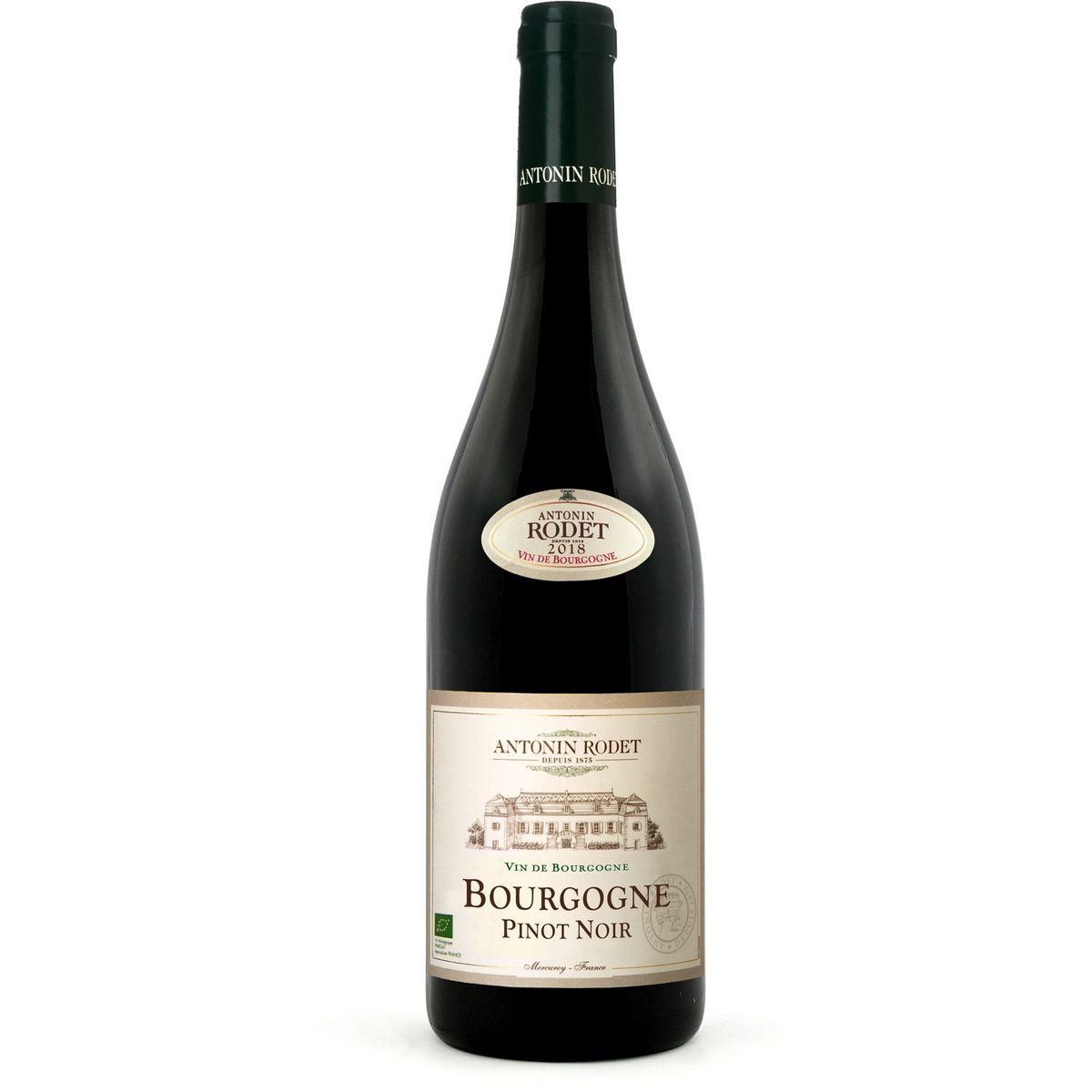 Vin rouge AOP Bourgogne pinot noir bio Antonin Rodet 2018 75cl