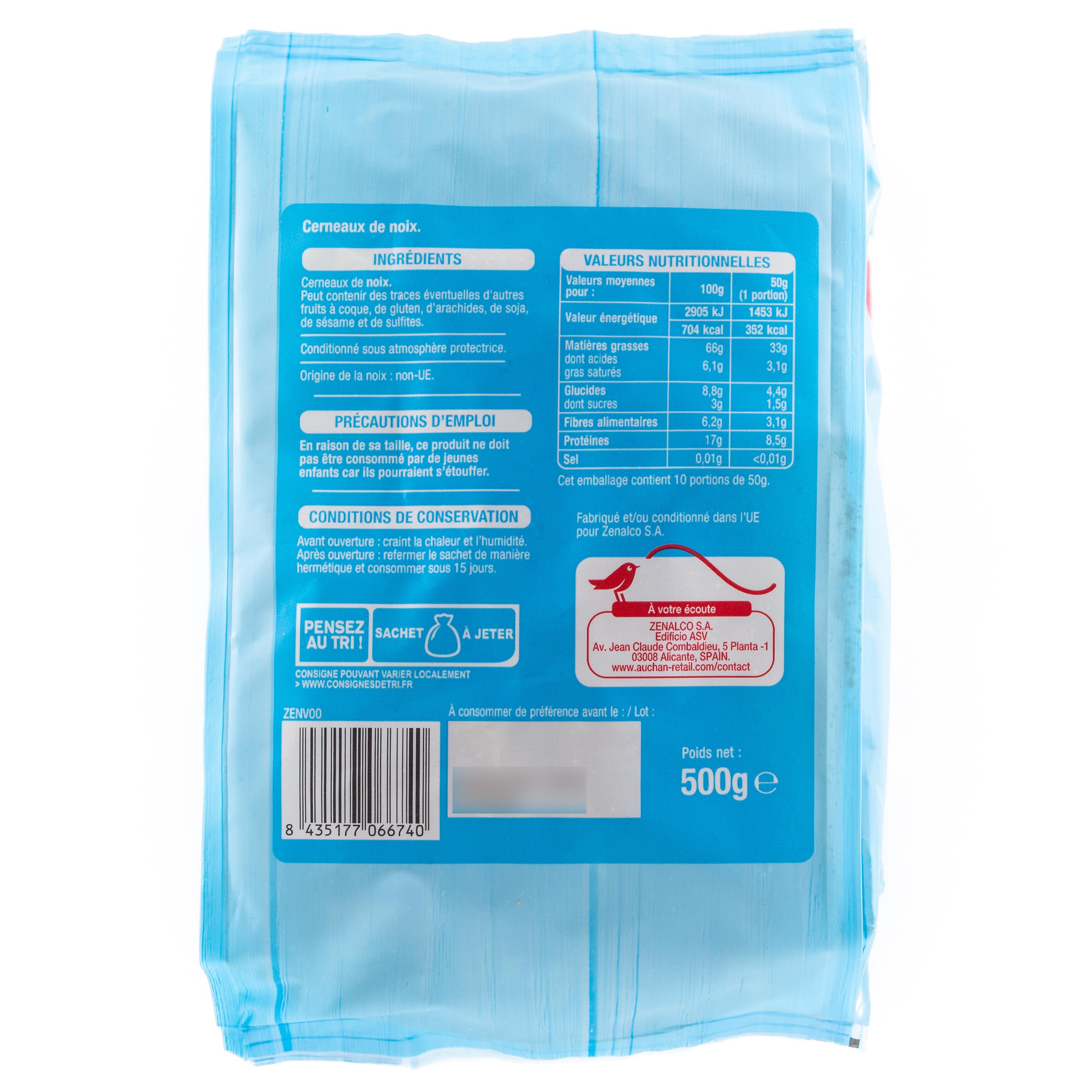 Voir la diapositive 2 : AUCHAN Cerneaux de noix 500g