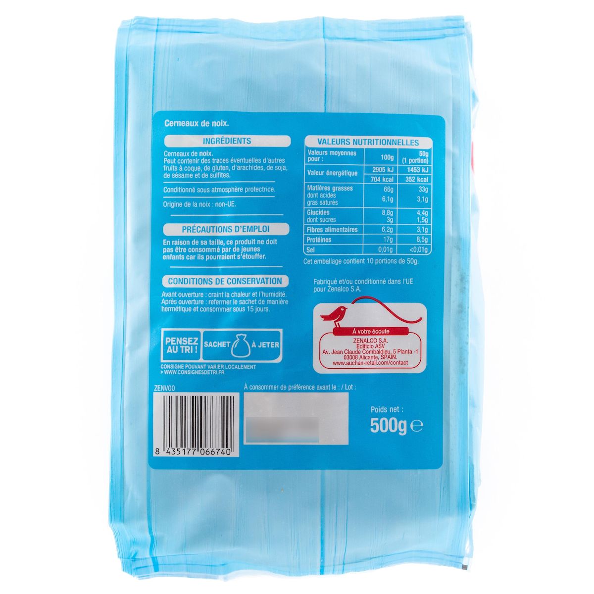 AUCHAN Cerneaux de noix 500g