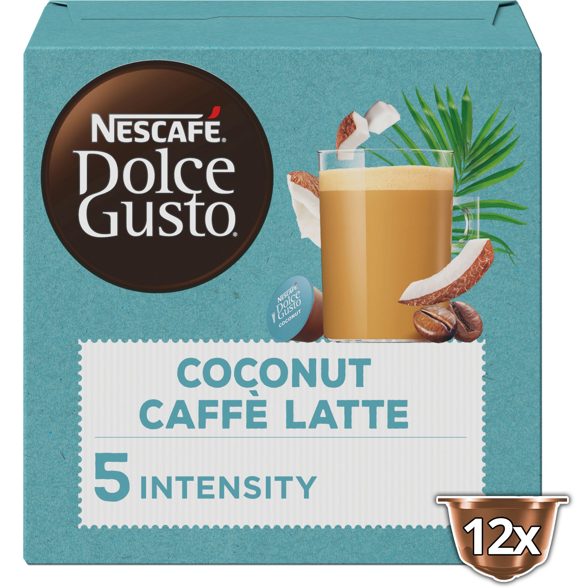 DOLCE GUSTO Café en capsules latte à la noix de coco intensité 5 compatibles machines Dolce Gusto 12 capsules 116g