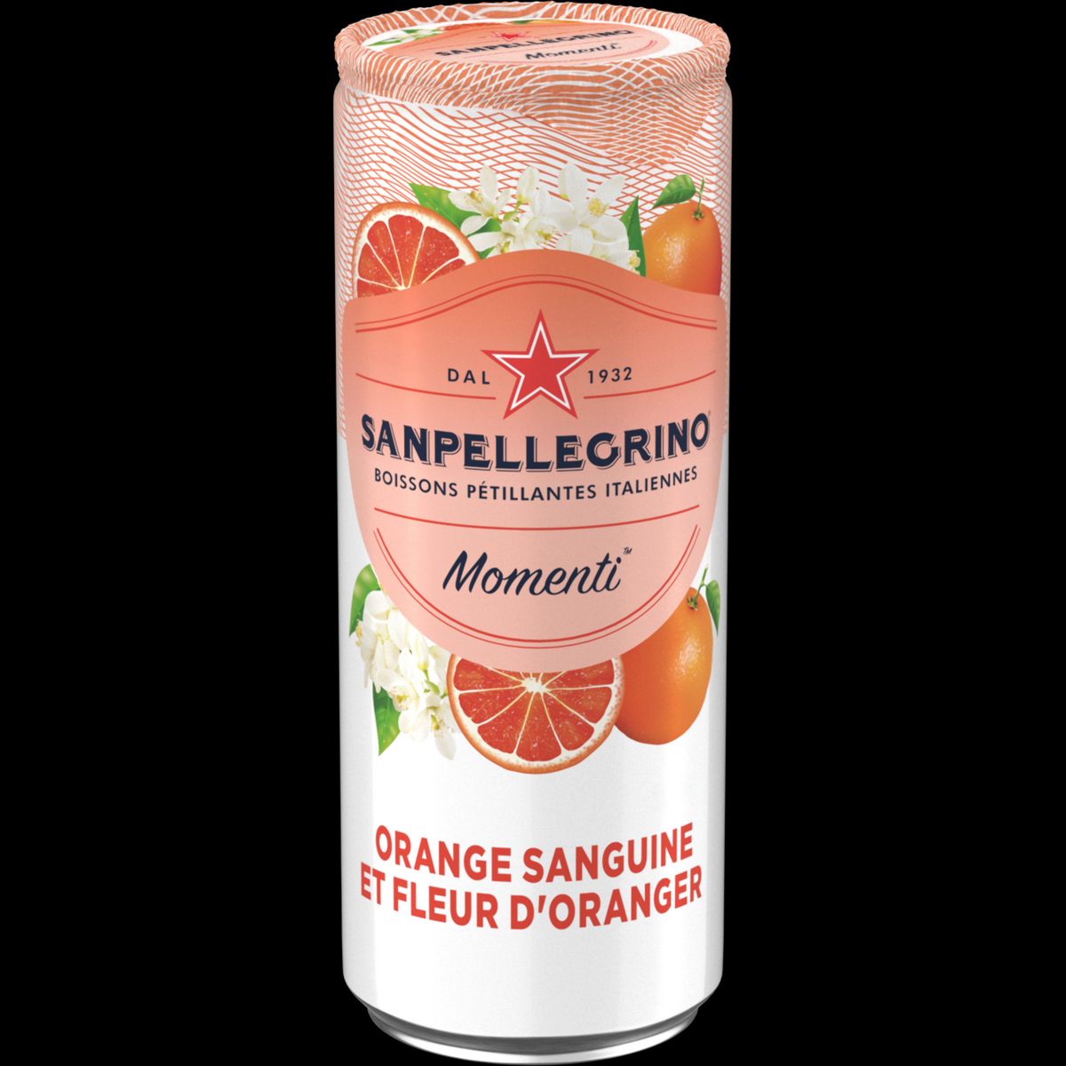 SAN PELLEGRINO Eau gazeuse aromatisé orange sanguine et fleur d'oranger boîte 6x33cl
