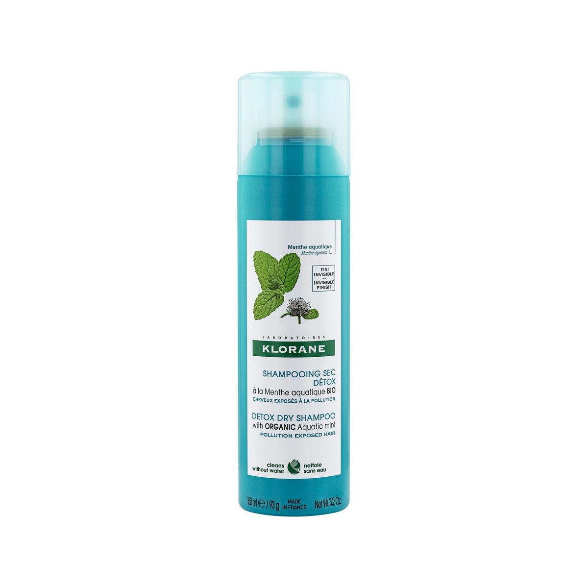 KLORANE Shampooing sec détox menthe aquatique BIO 150ml