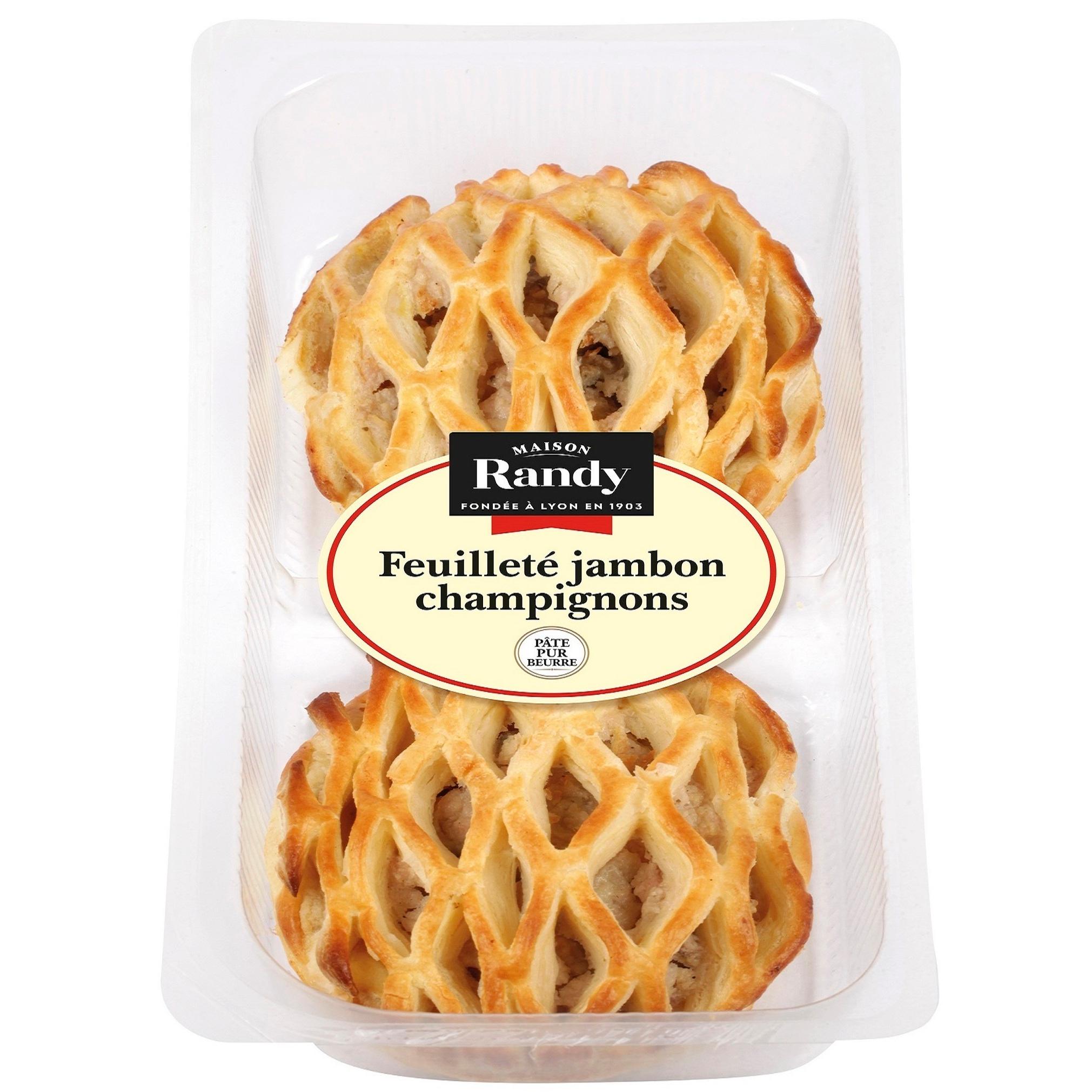 RANDY Feuilleté au jambon et champignons 2 parts 280g