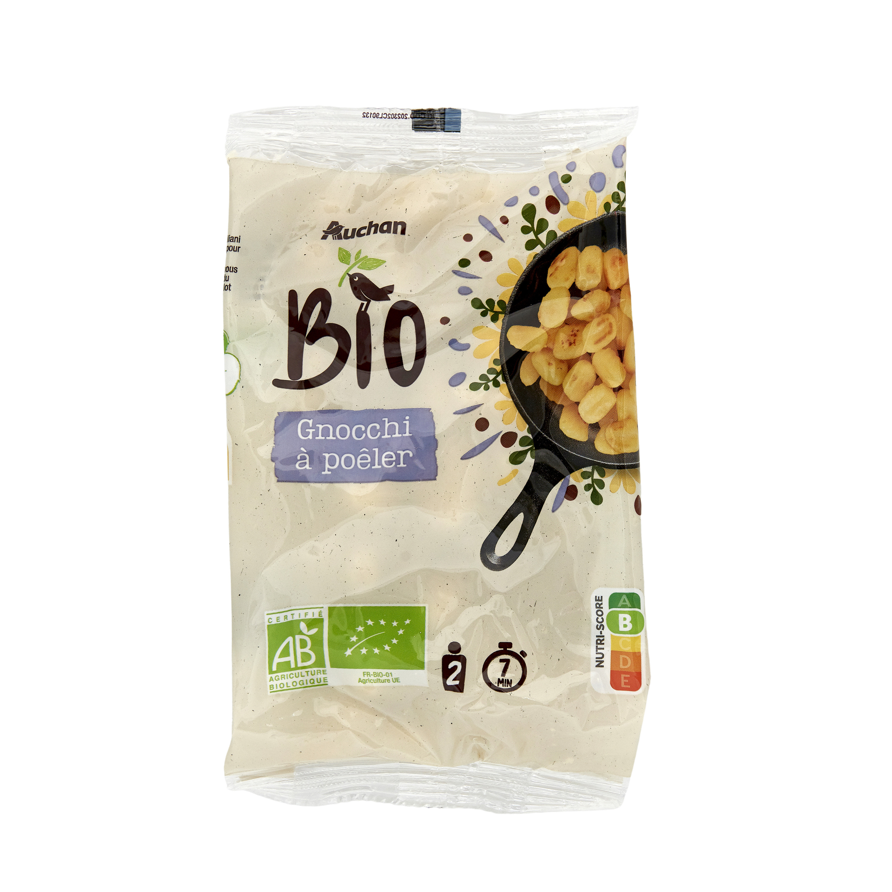 Voir la diapositive 2 : AUCHAN BIO Gnocchi à poêler 2 parts 300g