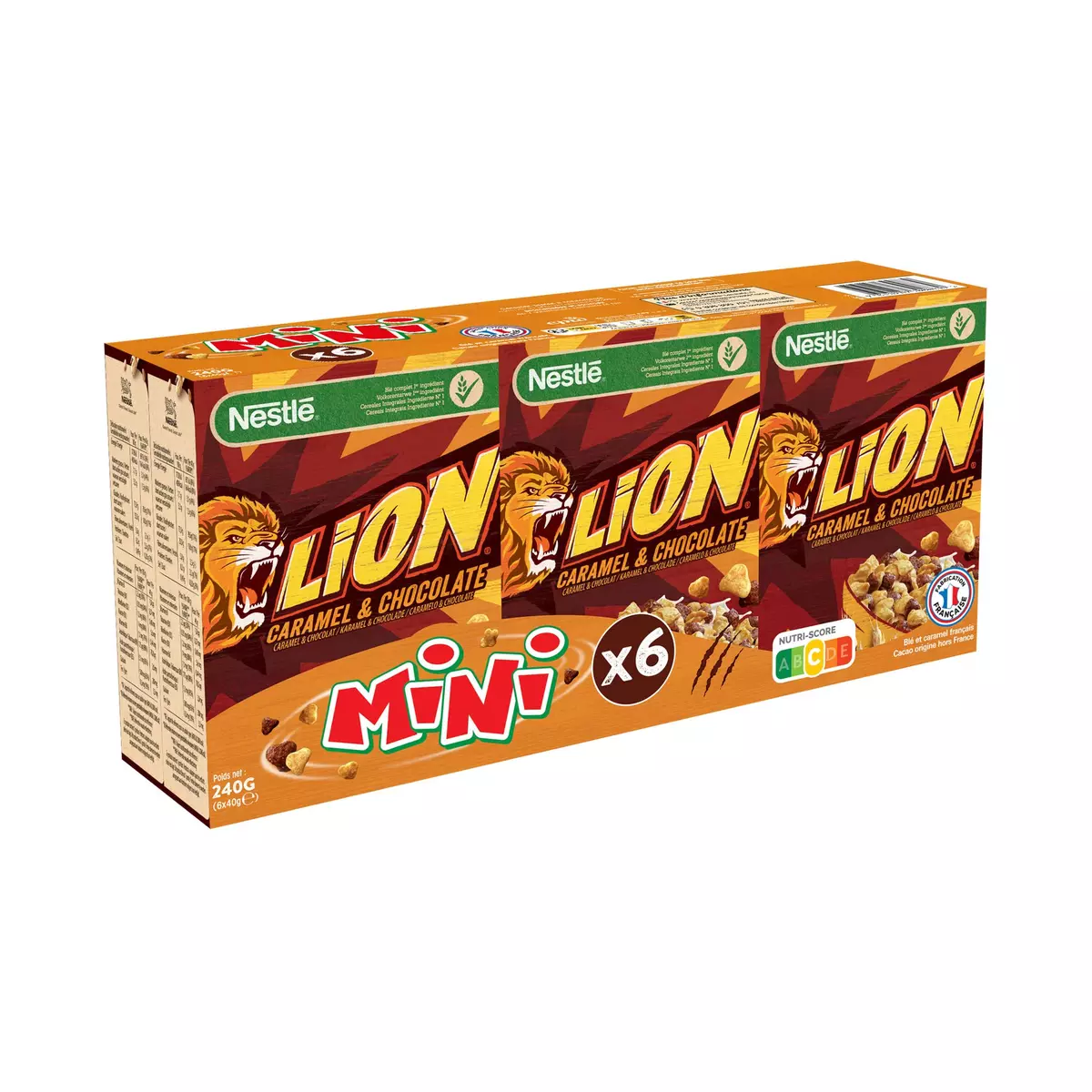 LION Mini Céréales au caramel et chocolat 6x40g