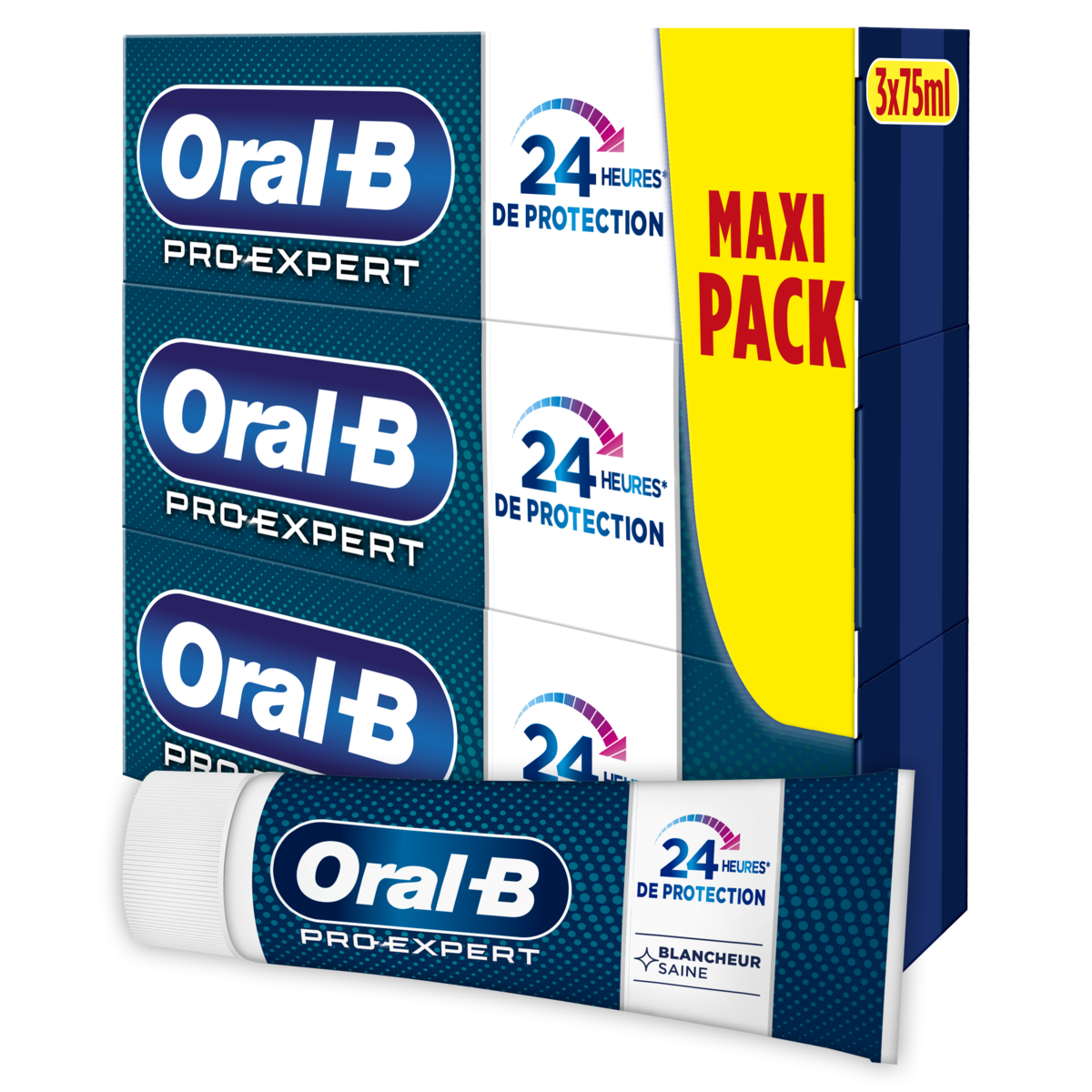ORAL-B Pro-Expert Dentifrice protection 24h blancheur saine 3x75ml