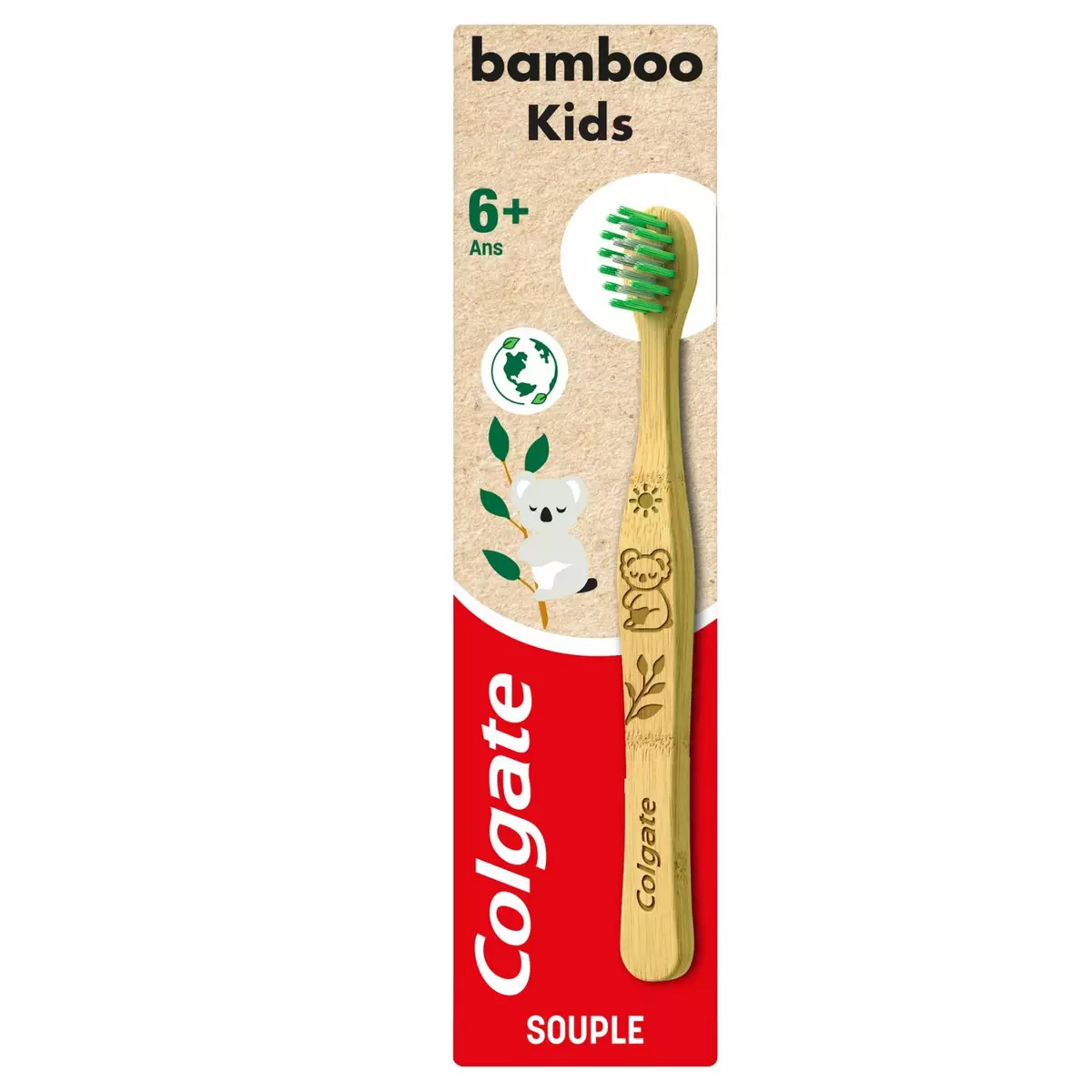 COLGATE Brosse à dents souple pour enfant en bambou 1 brosses 