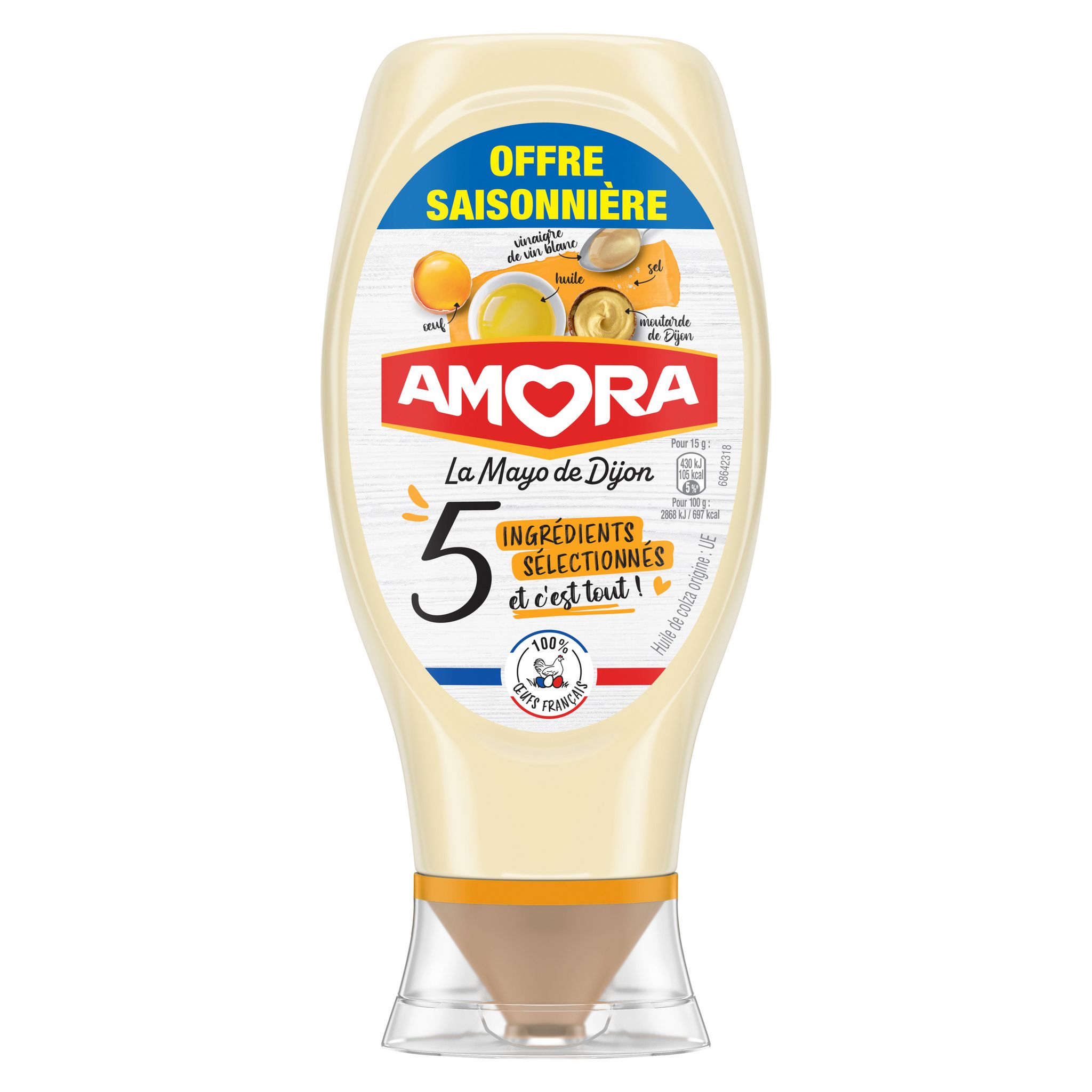 Voir la diapositive 2 : AMORA Mayonnaise de Dijon flacon souple 400g