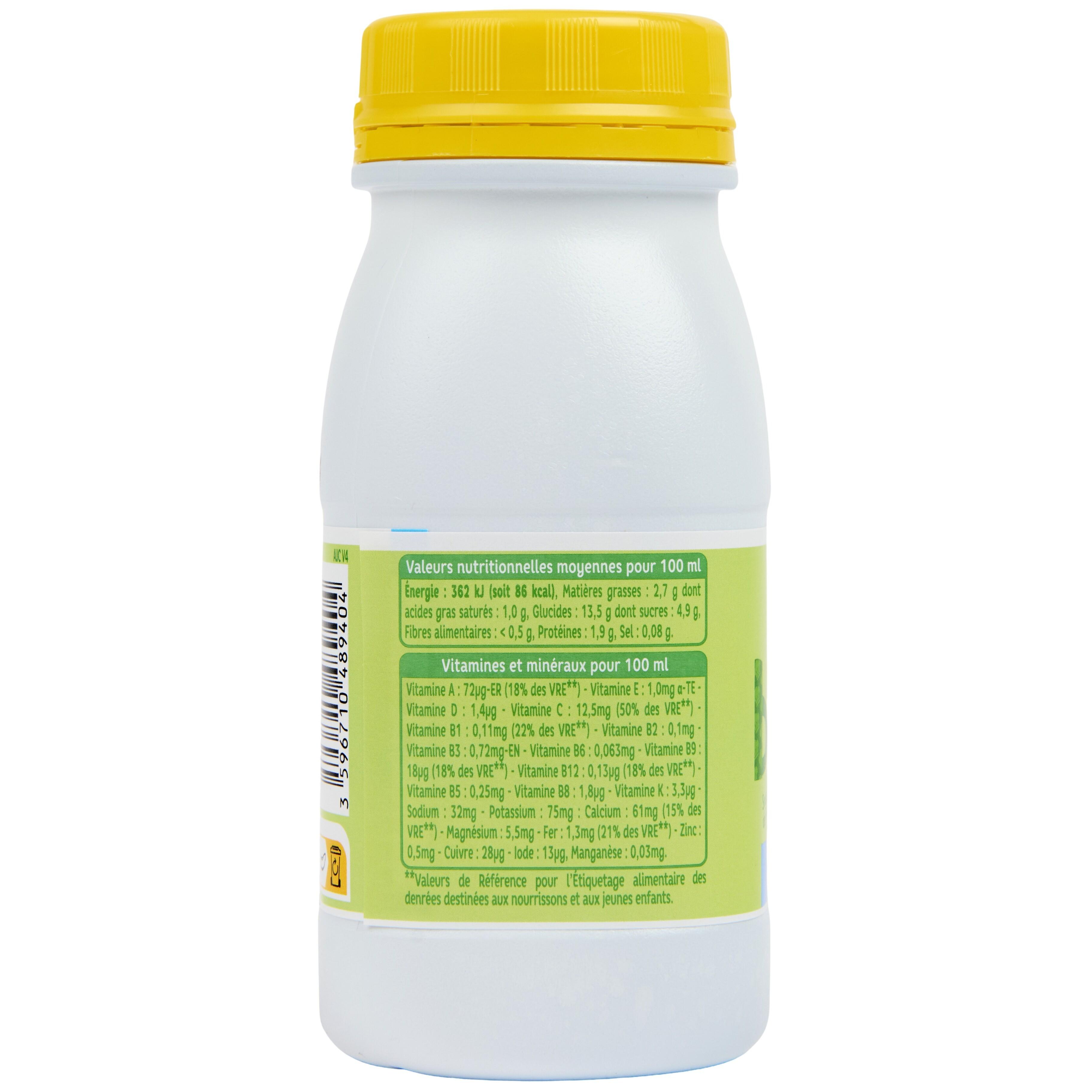 Voir la diapositive 2 : AUCHAN BABY BIO Lait et céréales nature bio dès 6 mois 25cl