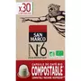 SAN MARCO Capsules de café espresso bio intensité n°6 compatibles Nespresso 30 capsules 153g