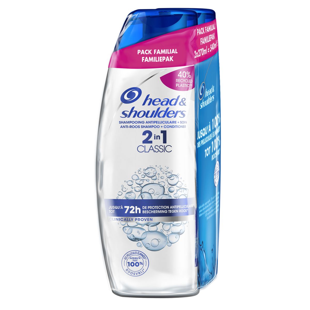 HEAD & SHOULDERS Shampoing antipelliculaire classique 2x270ml