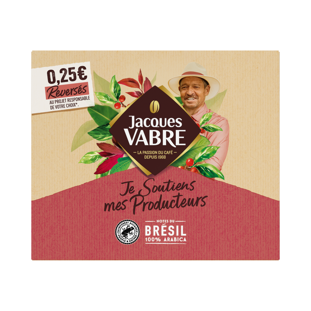 JACQUES VABRE Notes du Brésil Café moulu pur arabica 2x225g