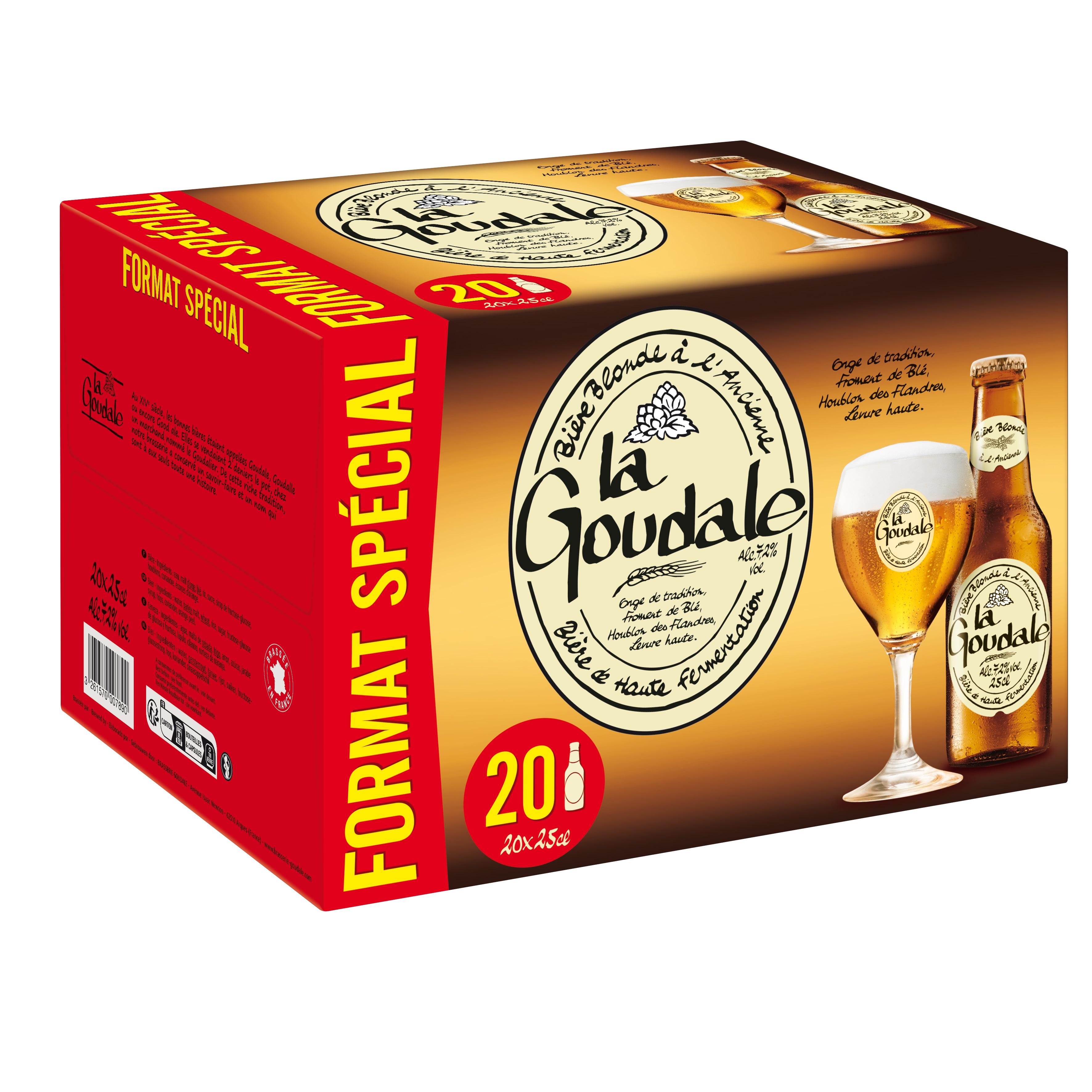 GOUDALE Bière blonde 7,2% bouteille 20X25cl