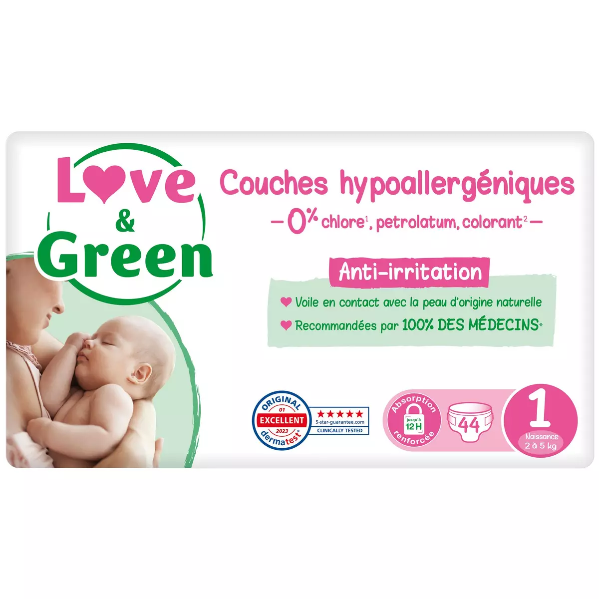 PAMPERS Premium protection couches taille 1 (2-5kg) 44 couches pas cher 