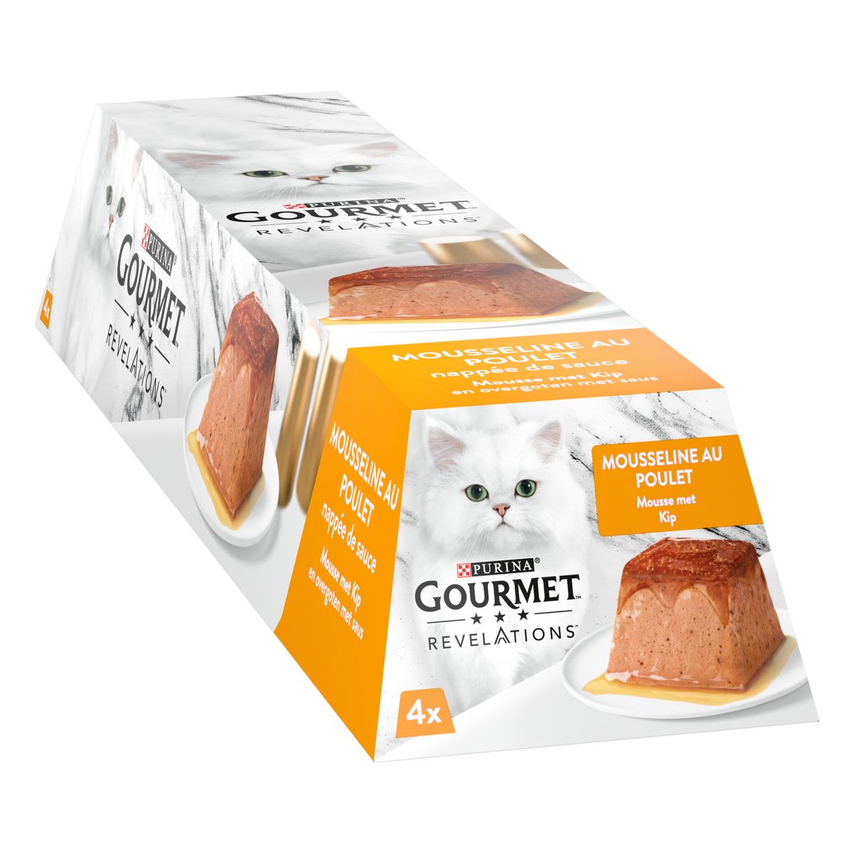 GOURMET Révélations Mousselines au poulet nappée de sauce pour chat 4 mousselines 4x57g