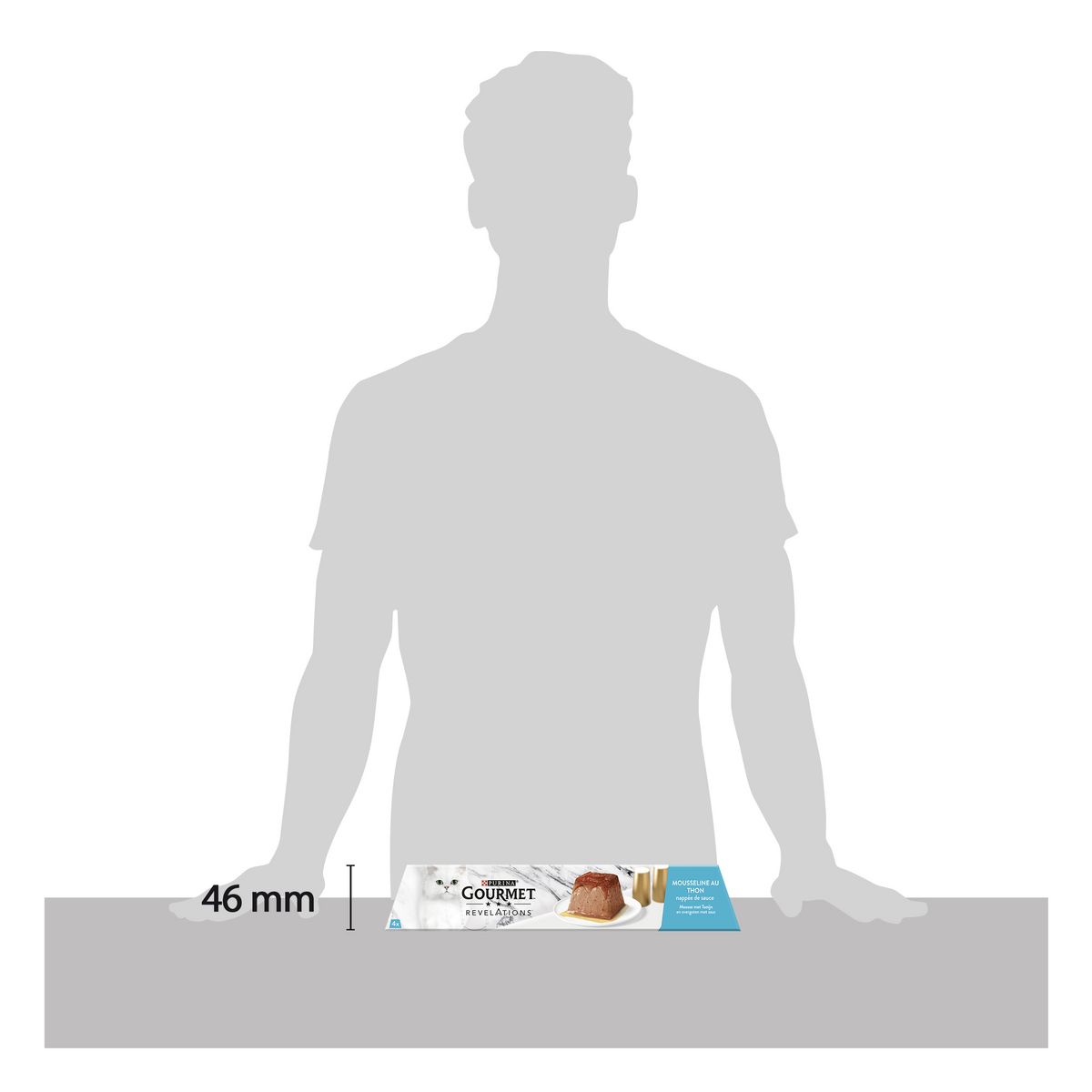 PURINA Gourmet Révélations Mousselines au thon nappée de sauce pour chat 4 mousselines 4x57g