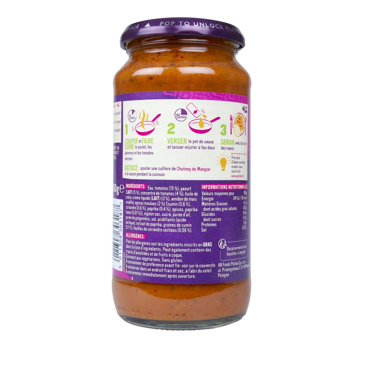 PATAK'S Sauce tikka masala 450g