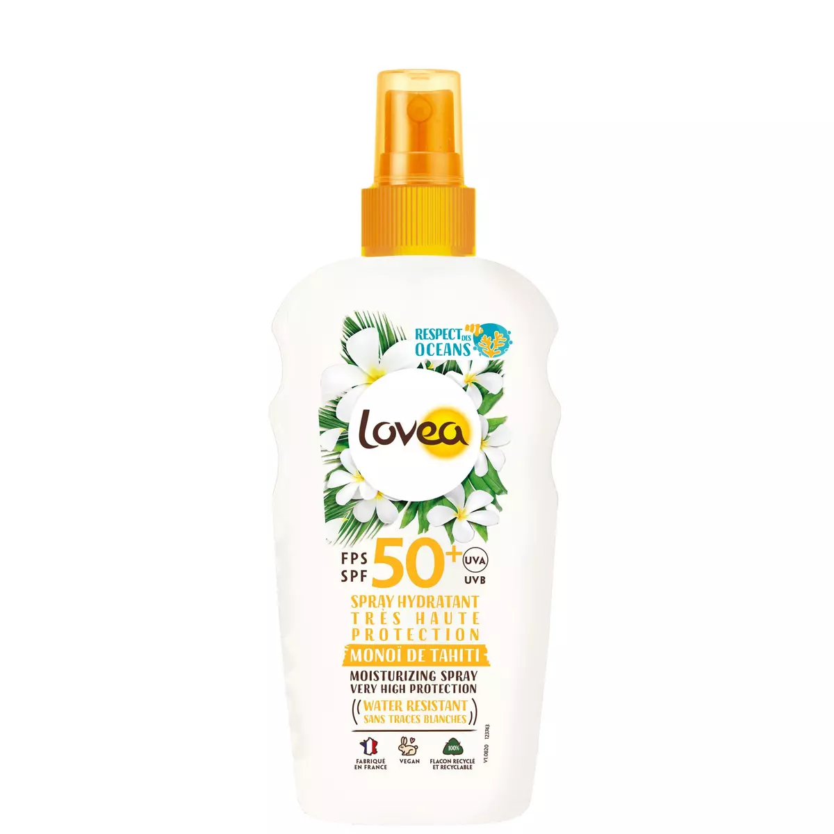 LOVEA Spray hydratant très haute protection FPS 50+ Monoï de Tahiti 150ml