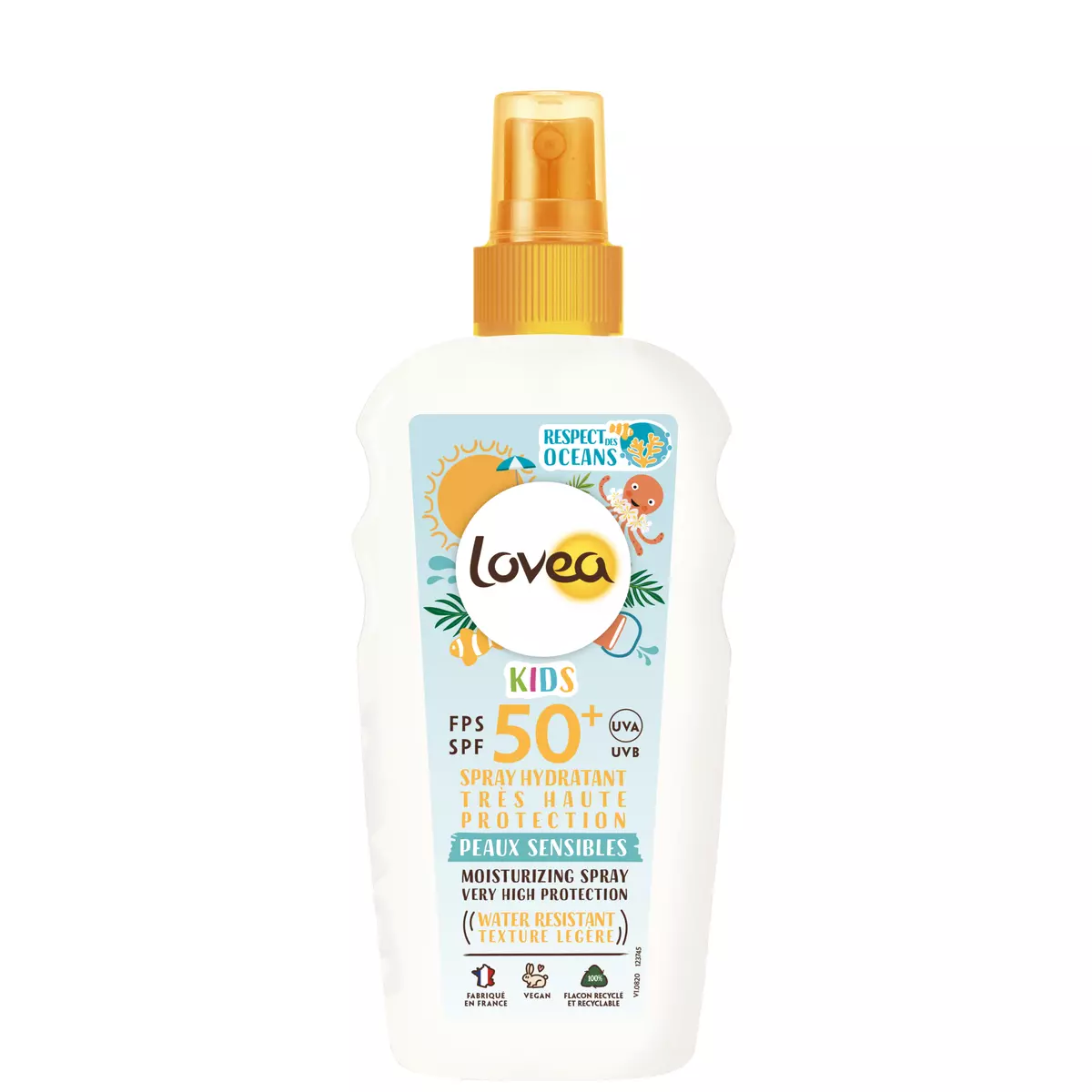 LOVEA Spray solaire pour enfants hydratant très haute protections FPS50+ 150ml