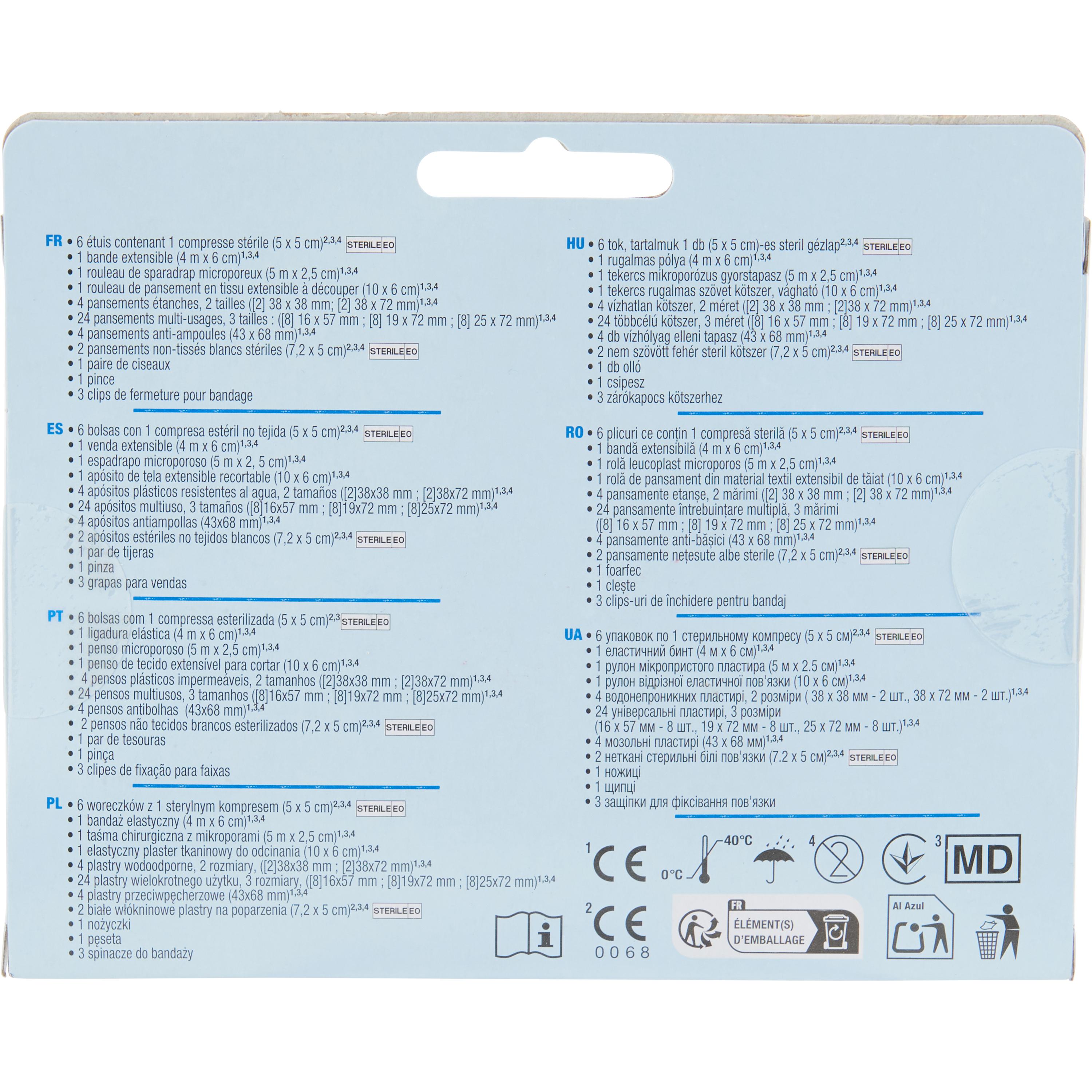 Voir la diapositive 2 : AUCHAN Kit de 1er secours 48 produits 1 trousse