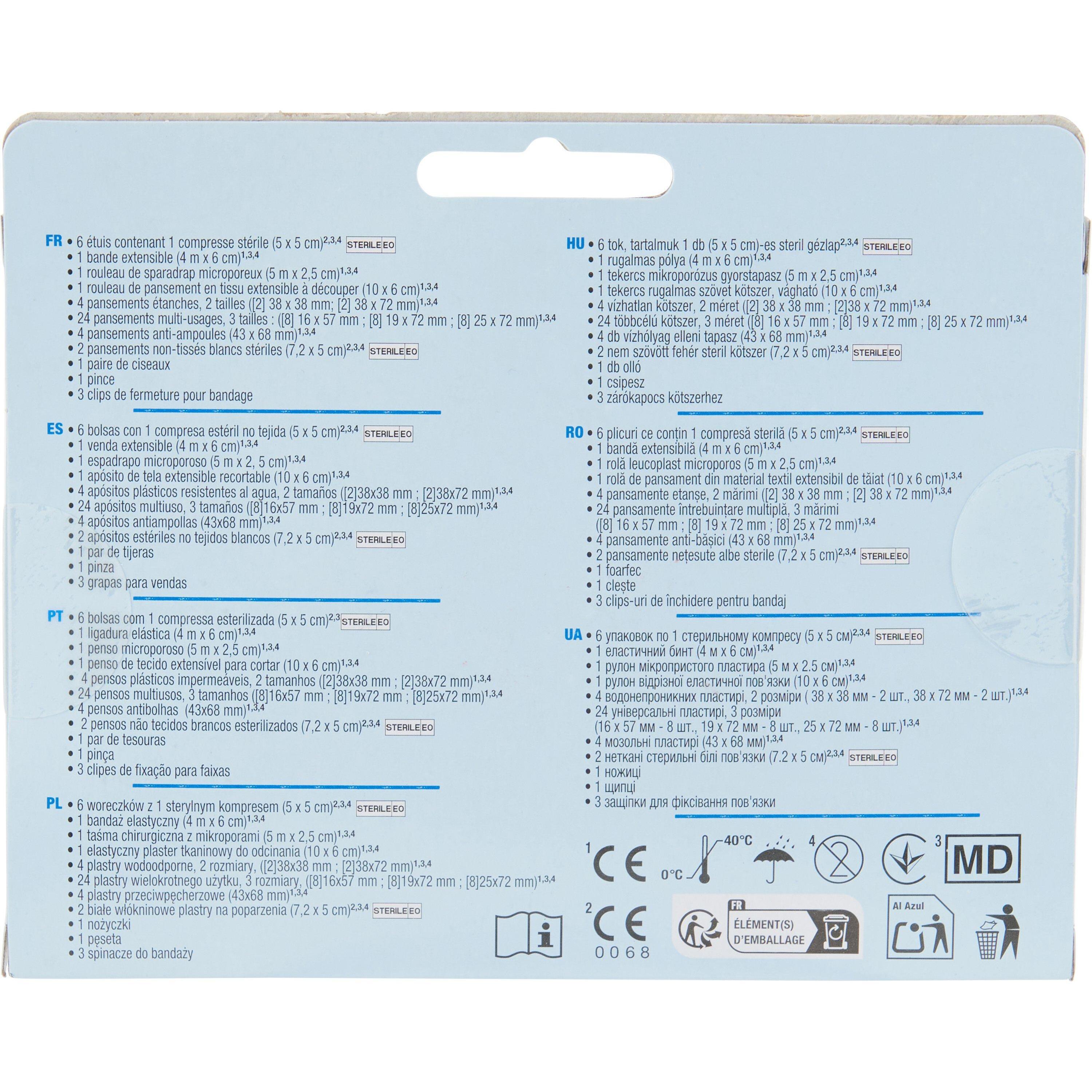 Voir la diapositive 3 : AUCHAN Kit de 1er secours 48 produits 1 trousse