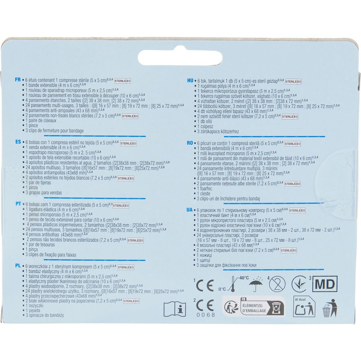 AUCHAN Kit de 1er secours 48 produits 1 trousse