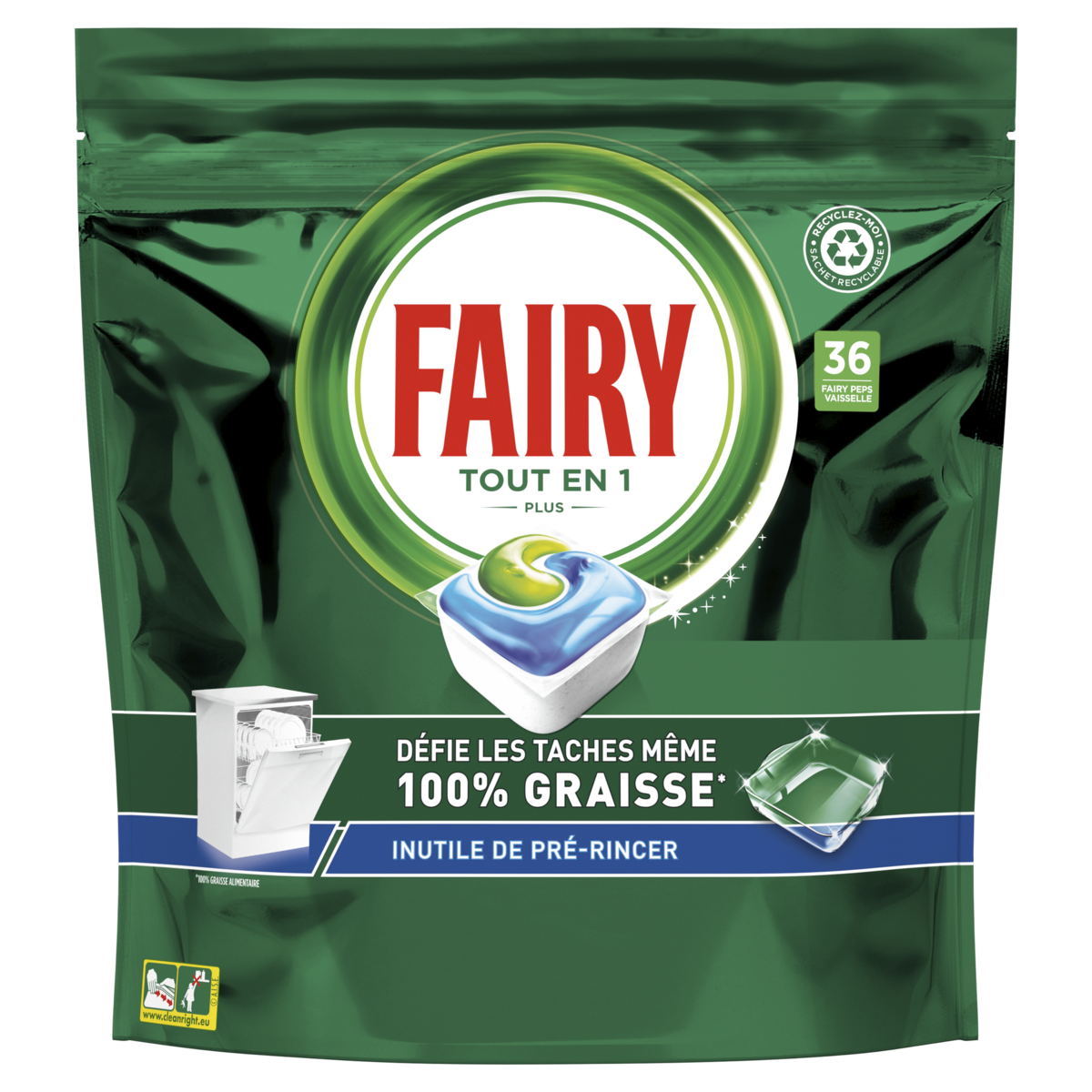 FAIRY Tablette lave-vaisselle tout en 1 36 tablettes