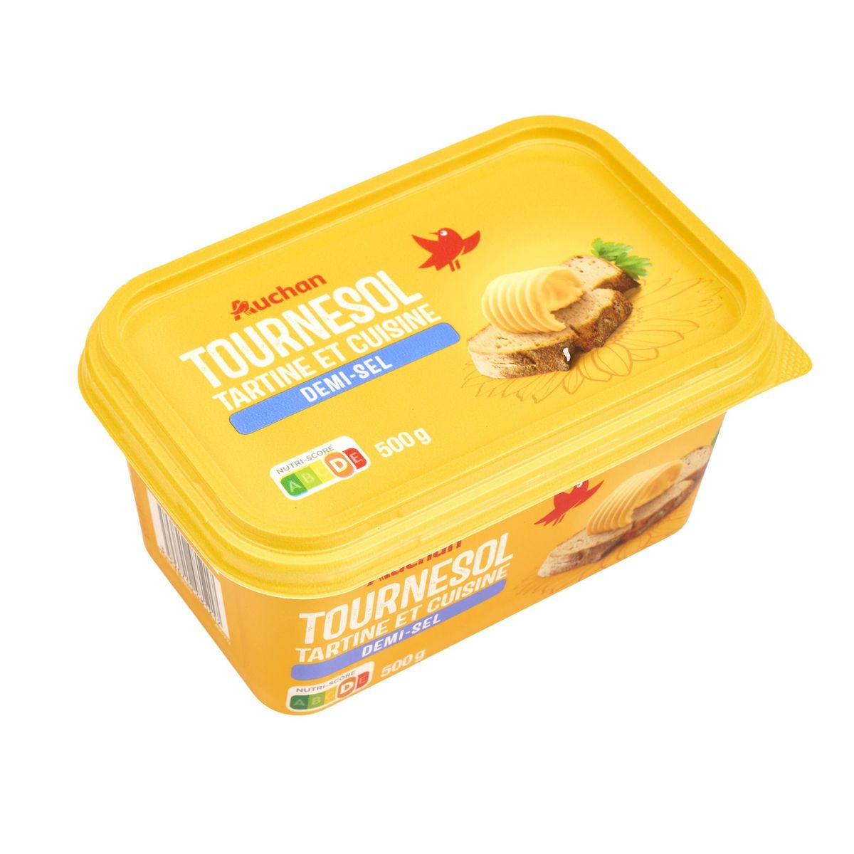 AUCHAN Margarine demi-sel pour tartine et cuisson 500g