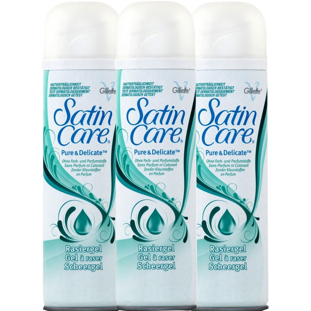 GILLETTE Satin Care Pure & Delicate Gel à raser  x3